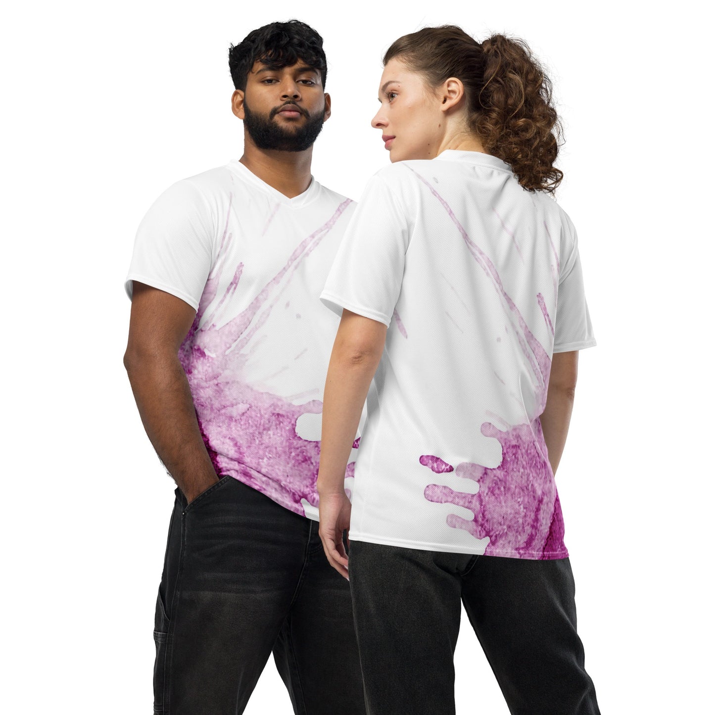 Watercolour Pink Splash - Unisex Sports Jersey - iSAW Company