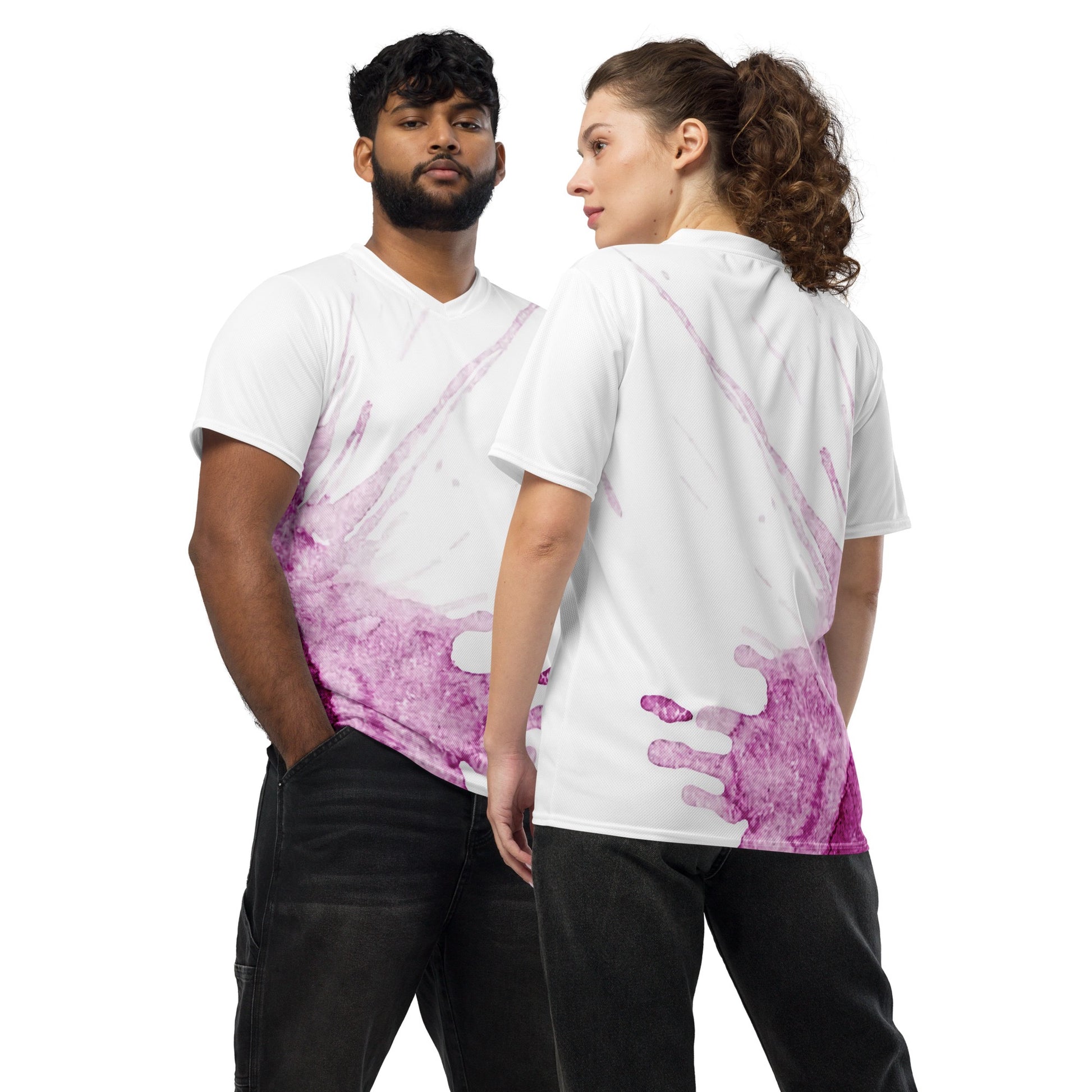 Watercolour Pink Splash - Unisex Sports Jersey - iSAW Company