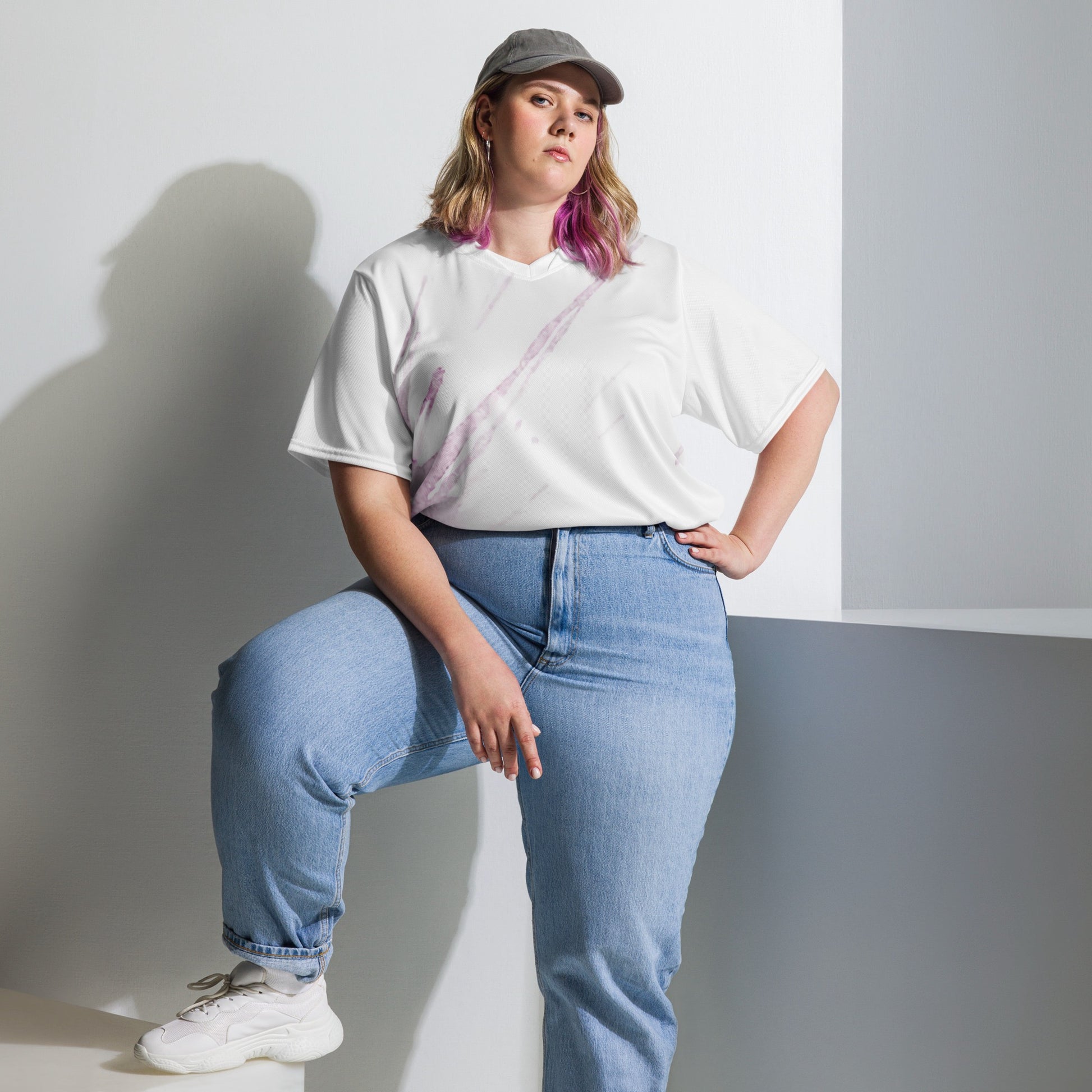 Watercolour Pink Splash - Unisex Sports Jersey - iSAW Company