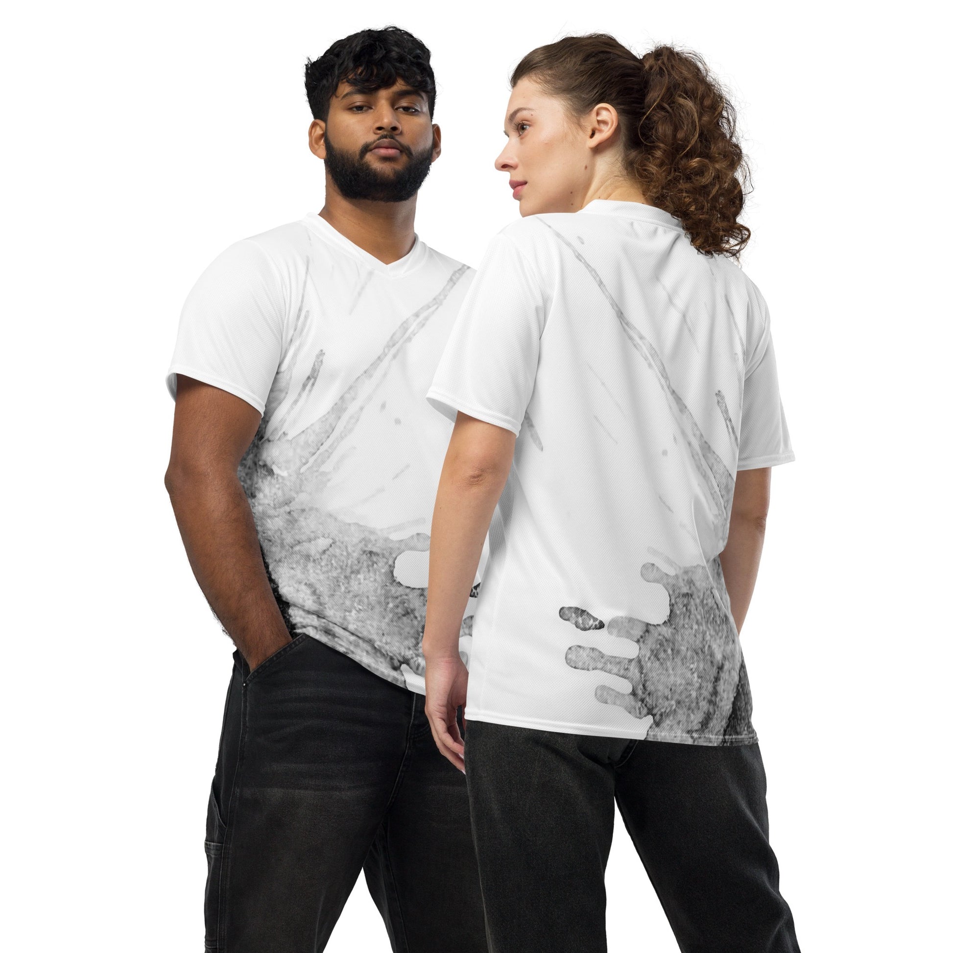 Watercolour Grey Splash - Unisex Sports Jersey - iSAW Company