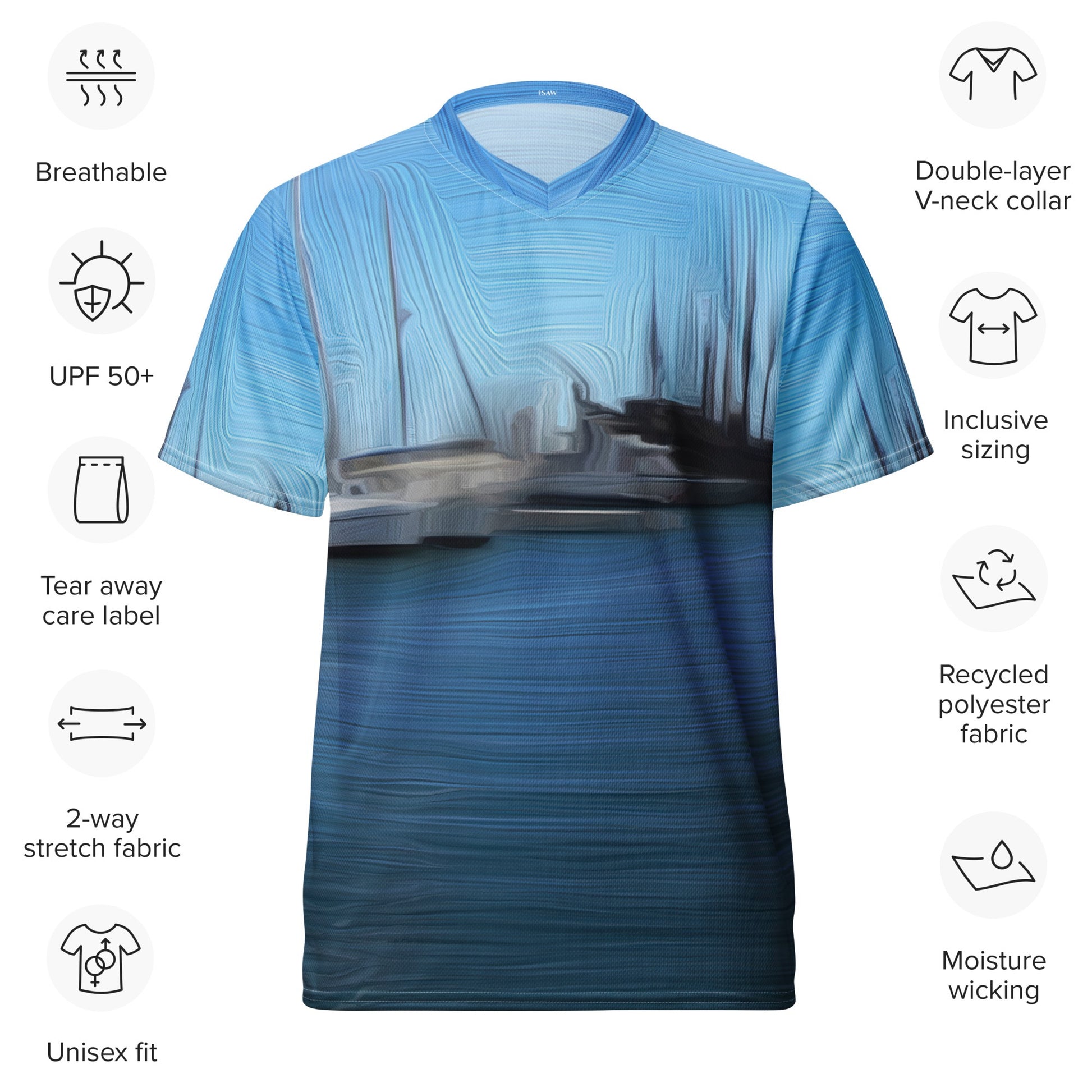 The Sleeping Yachts (at Morning) - Unisex Sports Jersey - iSAW Company