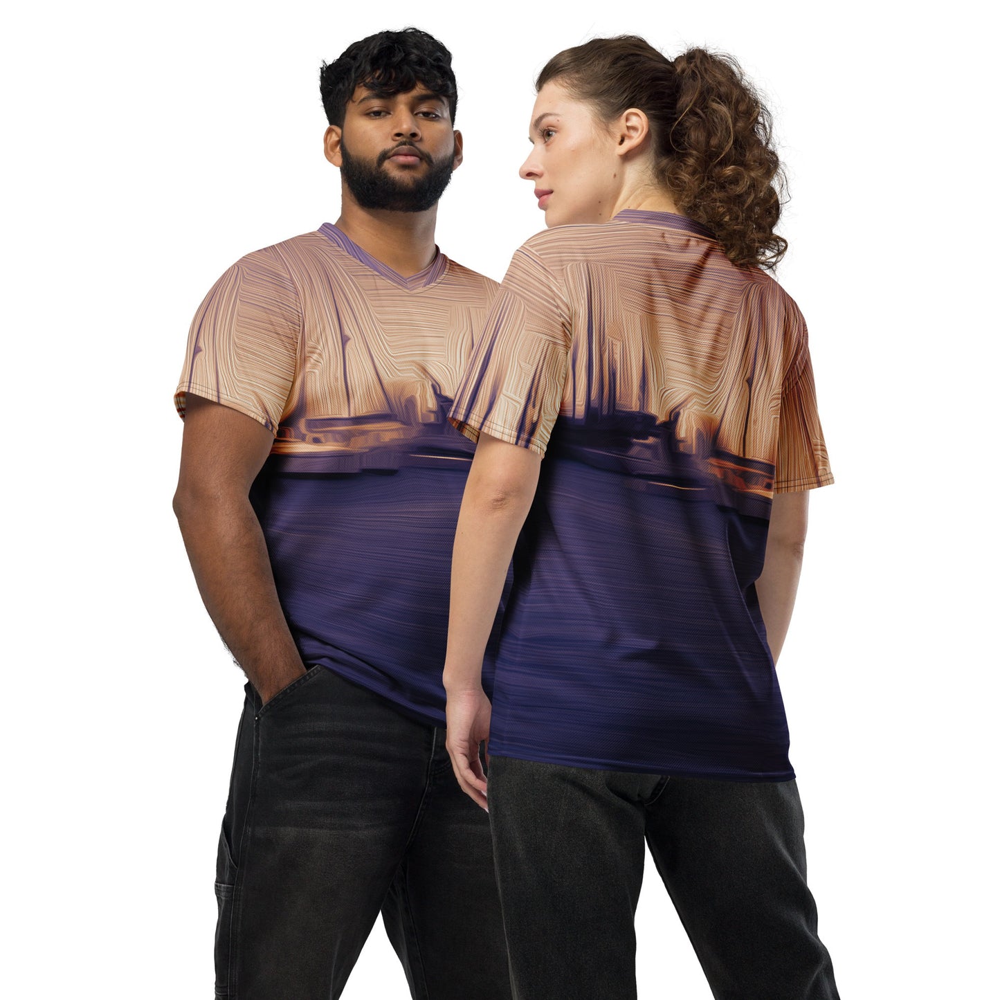 The Sleeping Yachts (at Sunset) - Unisex Sports Jersey - iSAW Company