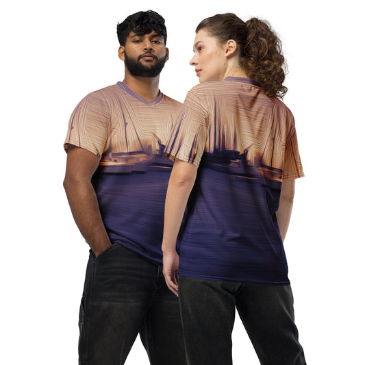 The Sleeping Yachts (at Sunset) - Unisex Sports Jersey - iSAW Company