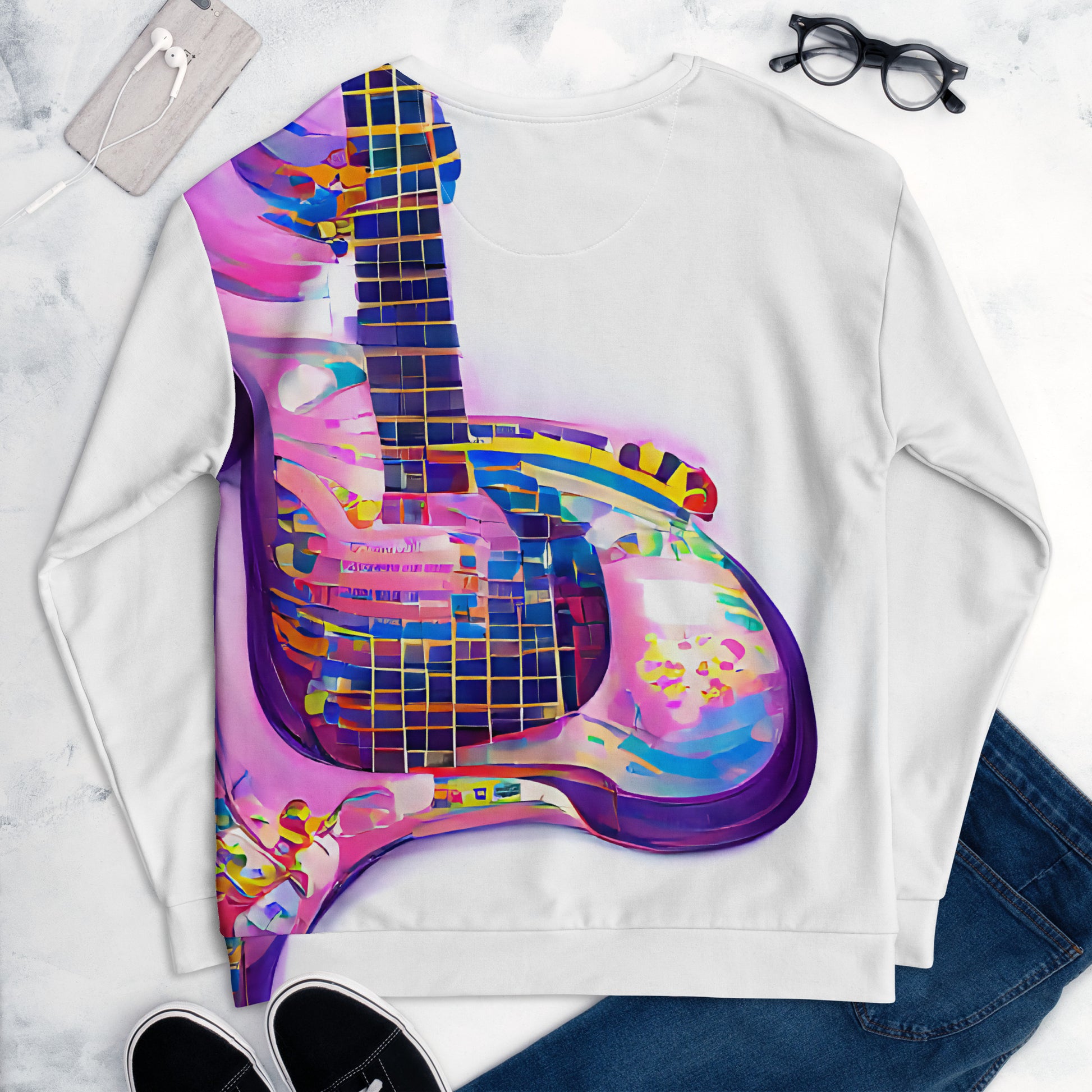 Hippie Guitar - Womens Sweatshirt - iSAW Company