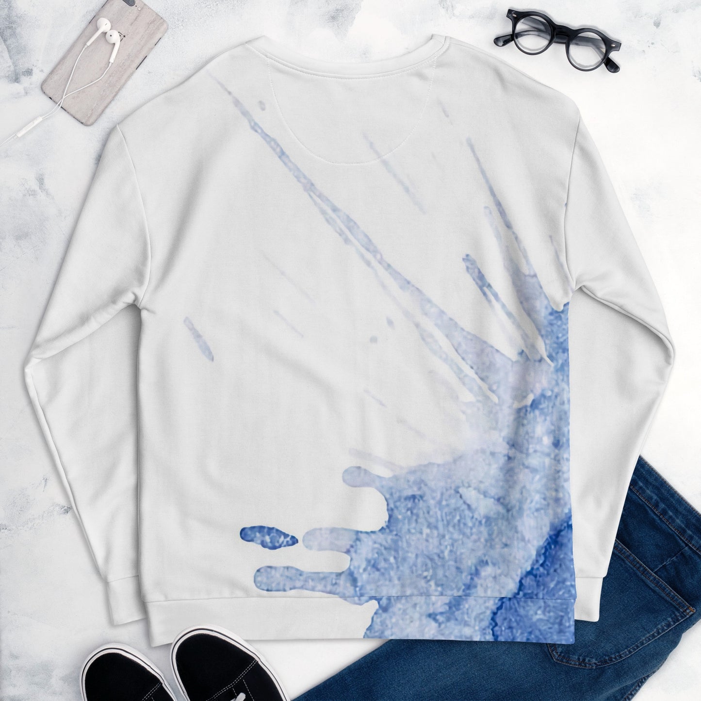 Watercolour Blue Splash - Unisex Sweatshirt - iSAW Company