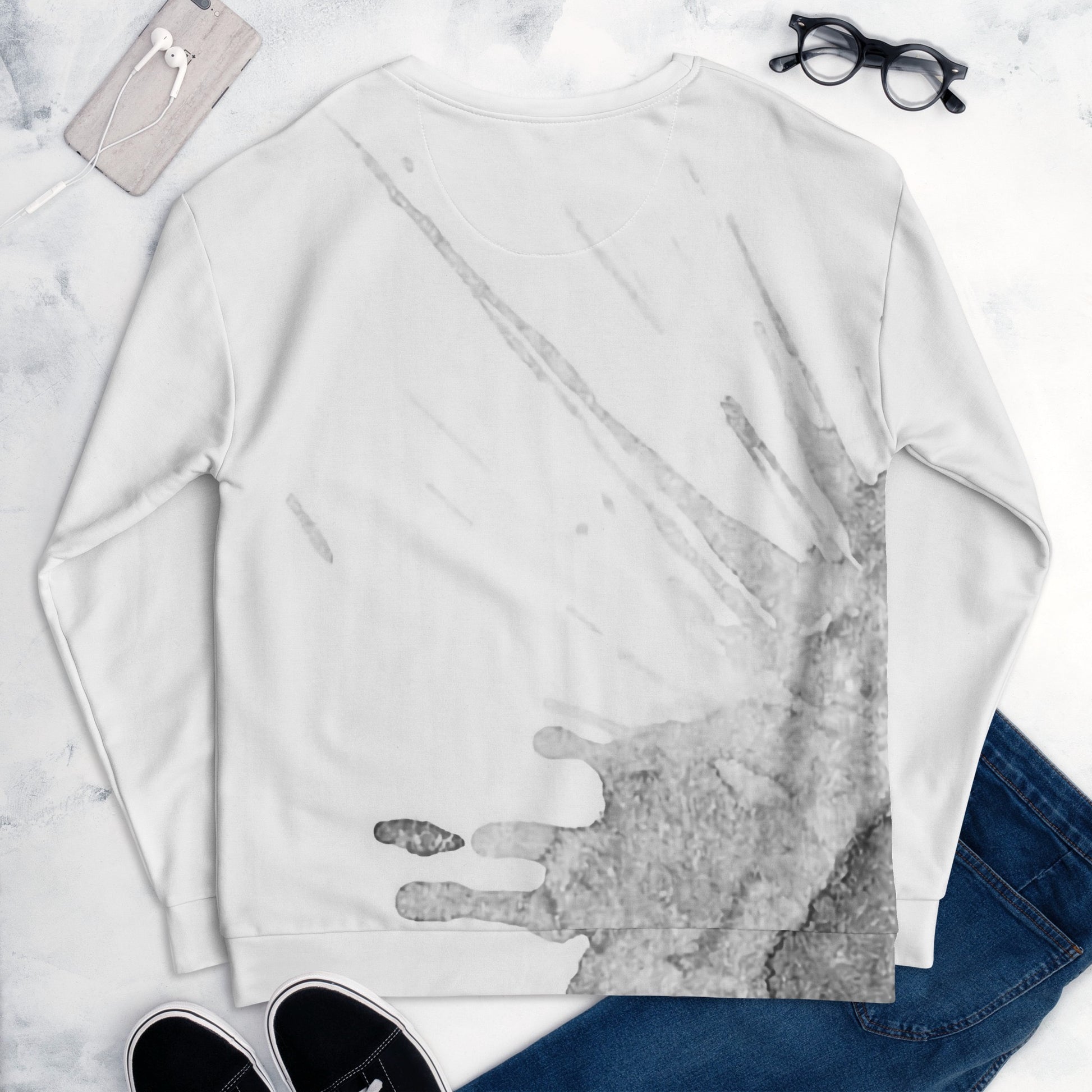 Watercolour Grey Splash - Unisex Sweatshirt - iSAW Company