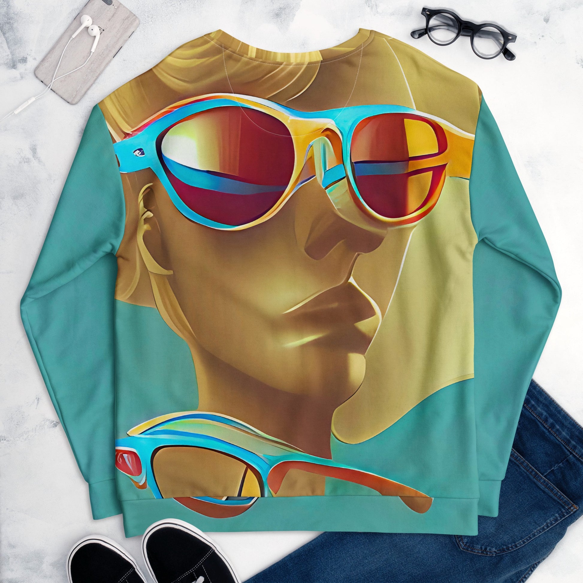 Retro Cool Blue - Womens Sweatshirt - iSAW Company
