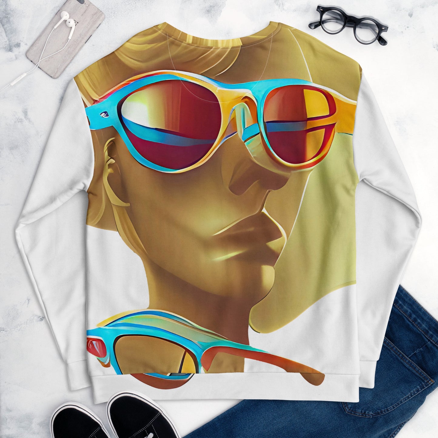 Retro Cool White - Womens Sweatshirt - iSAW Company