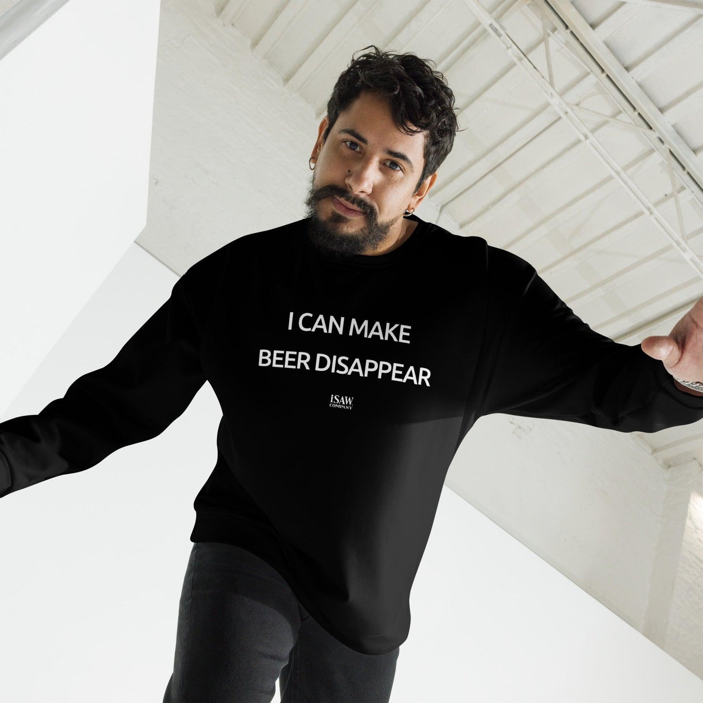 I Can Make Beer Disappear - Mens Black Sweatshirt