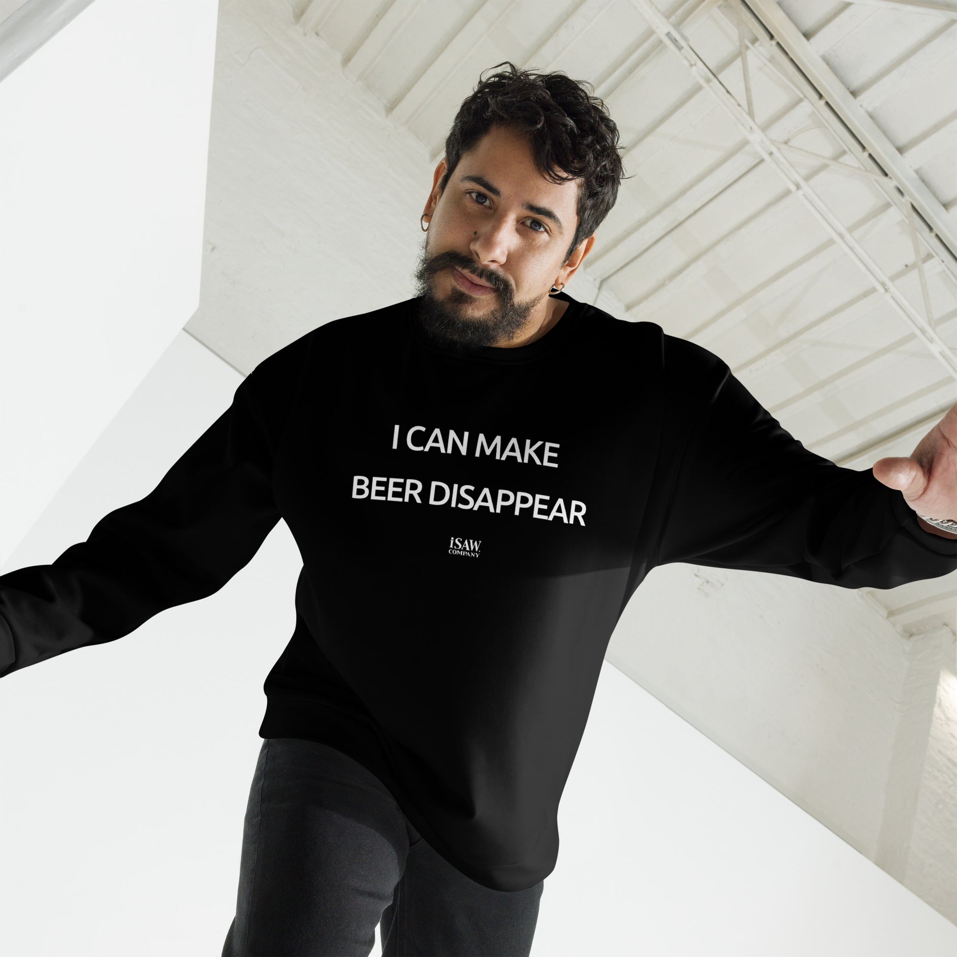 I Can Make Beer Disappear - Unisex Black Sweatshirt - iSAW Company