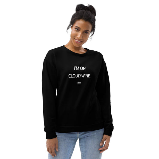 I'm On Cloud Wine - Womens Black Sweatshirt