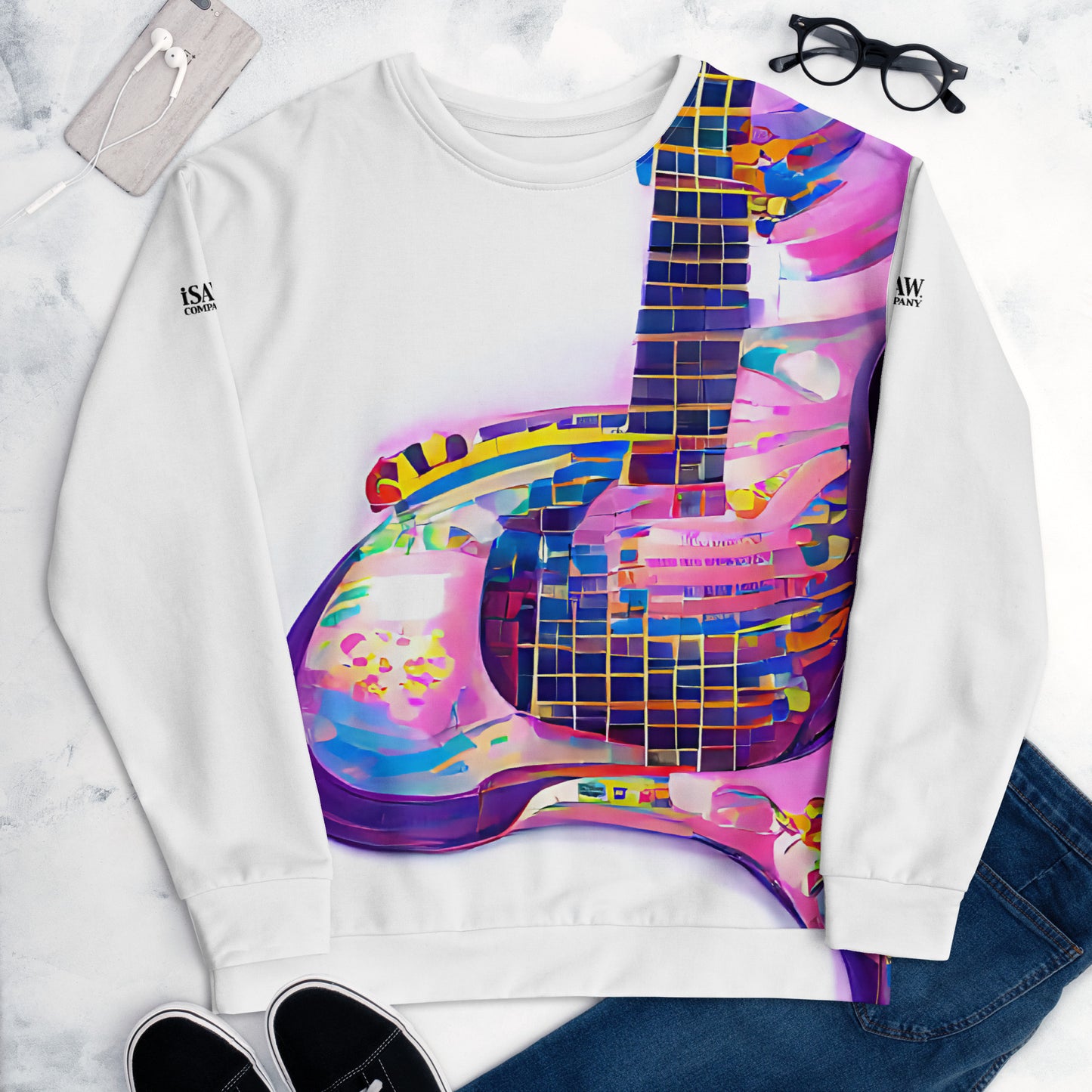 Hippie Guitar - Womens Sweatshirt - iSAW Company