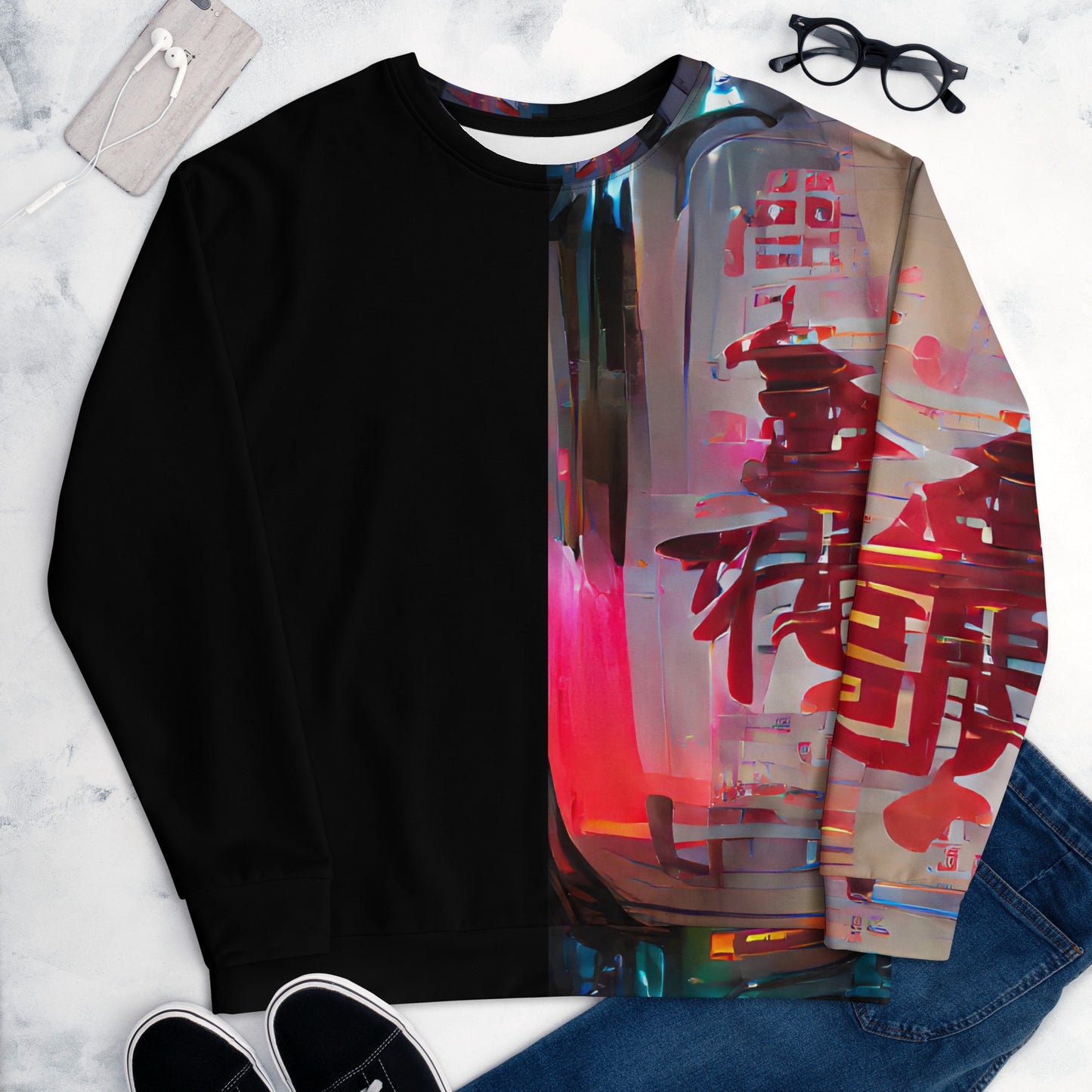 Half Black Half Báijiǔ - Unisex Sweatshirt - iSAW Company