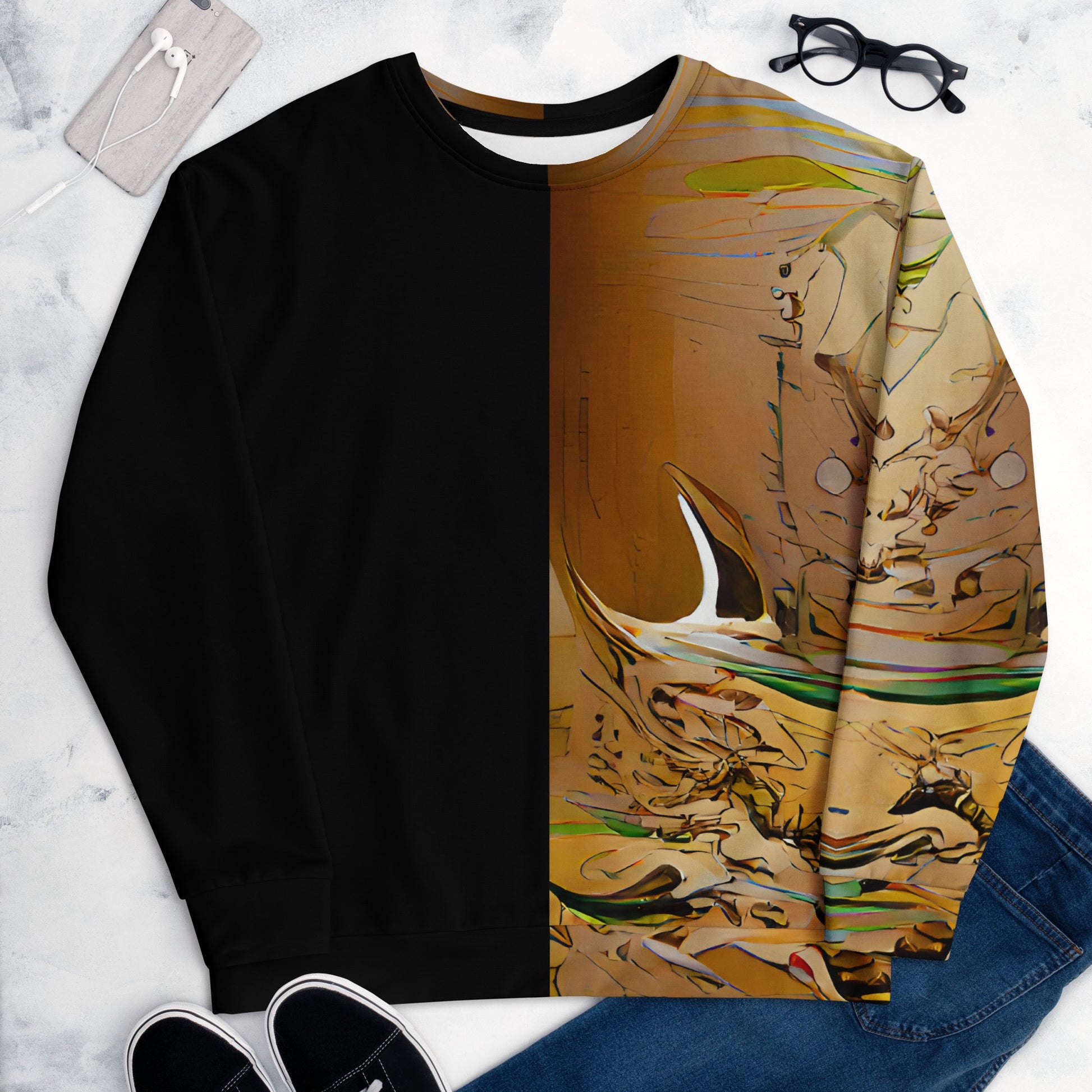 Half Black Half Gāolàng - Unisex Sweatshirt - iSAW Company