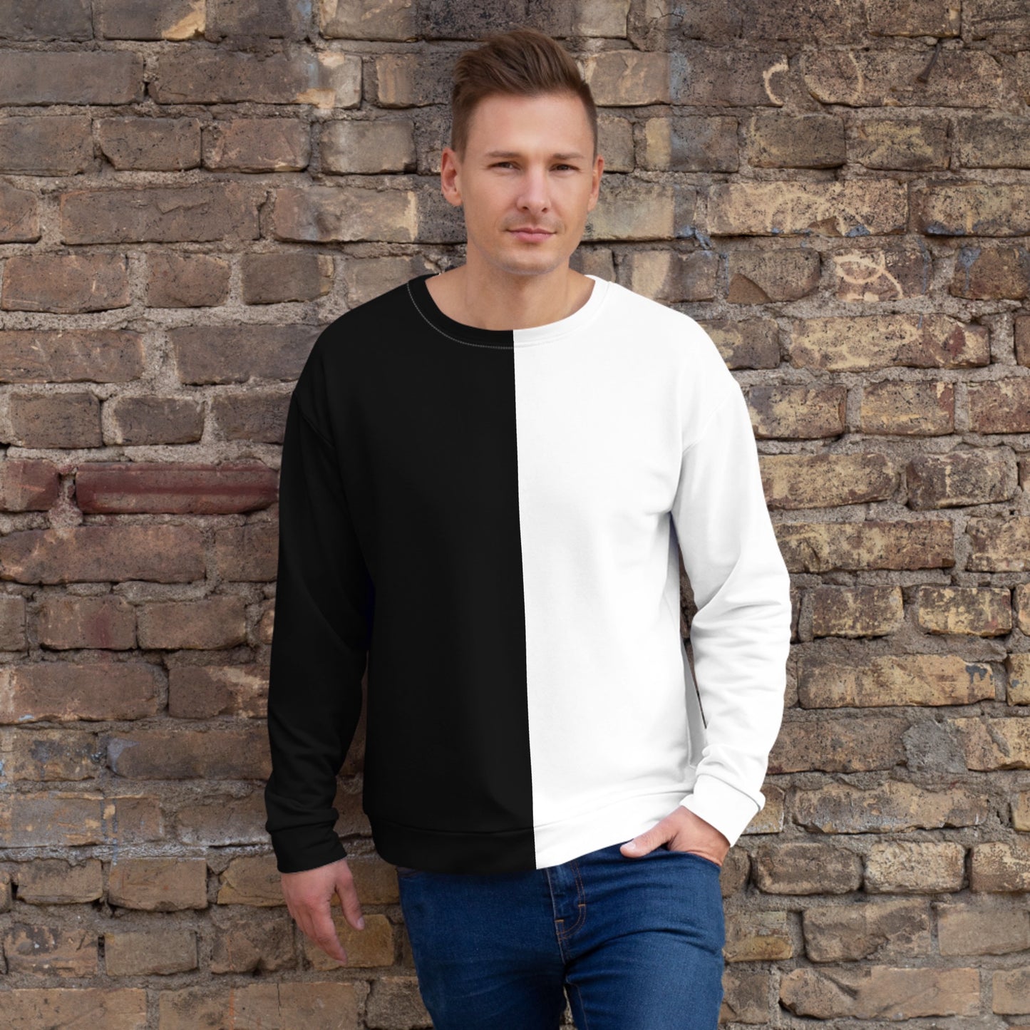 Half Black Half White - Unisex Sweatshirt - iSAW Company