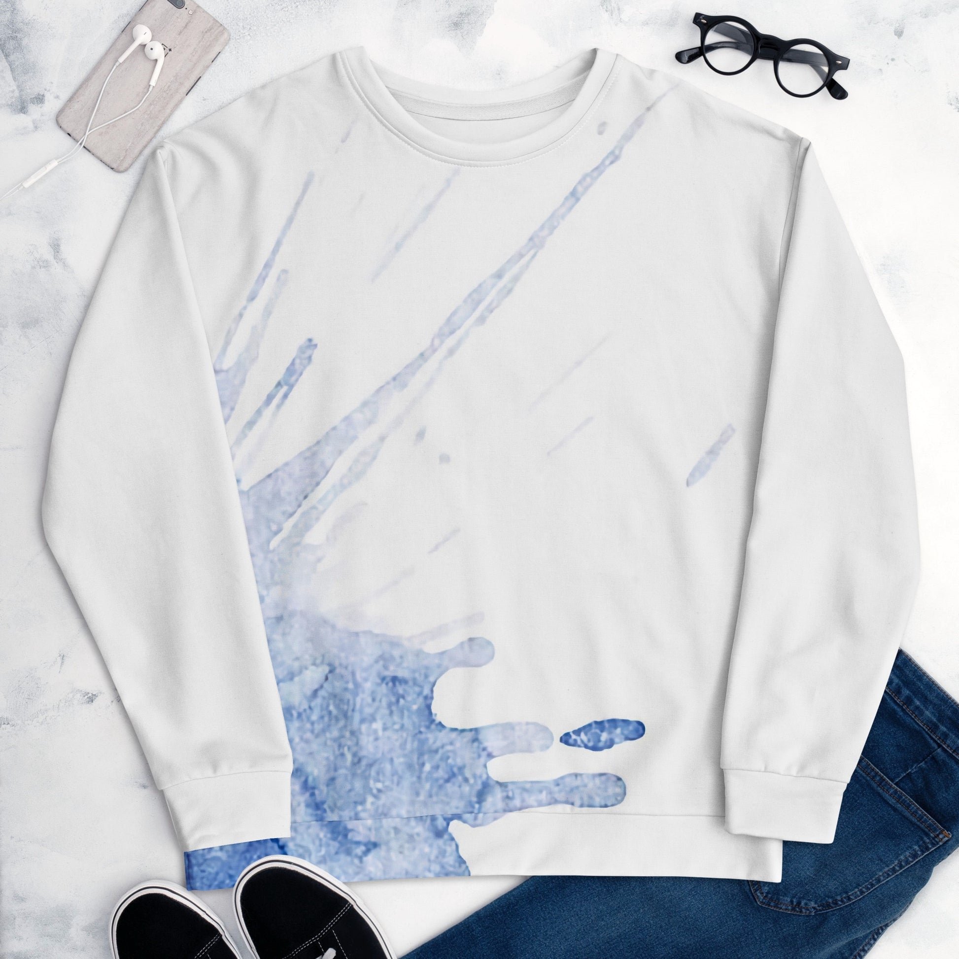 Watercolour Blue Splash - Unisex Sweatshirt - iSAW Company