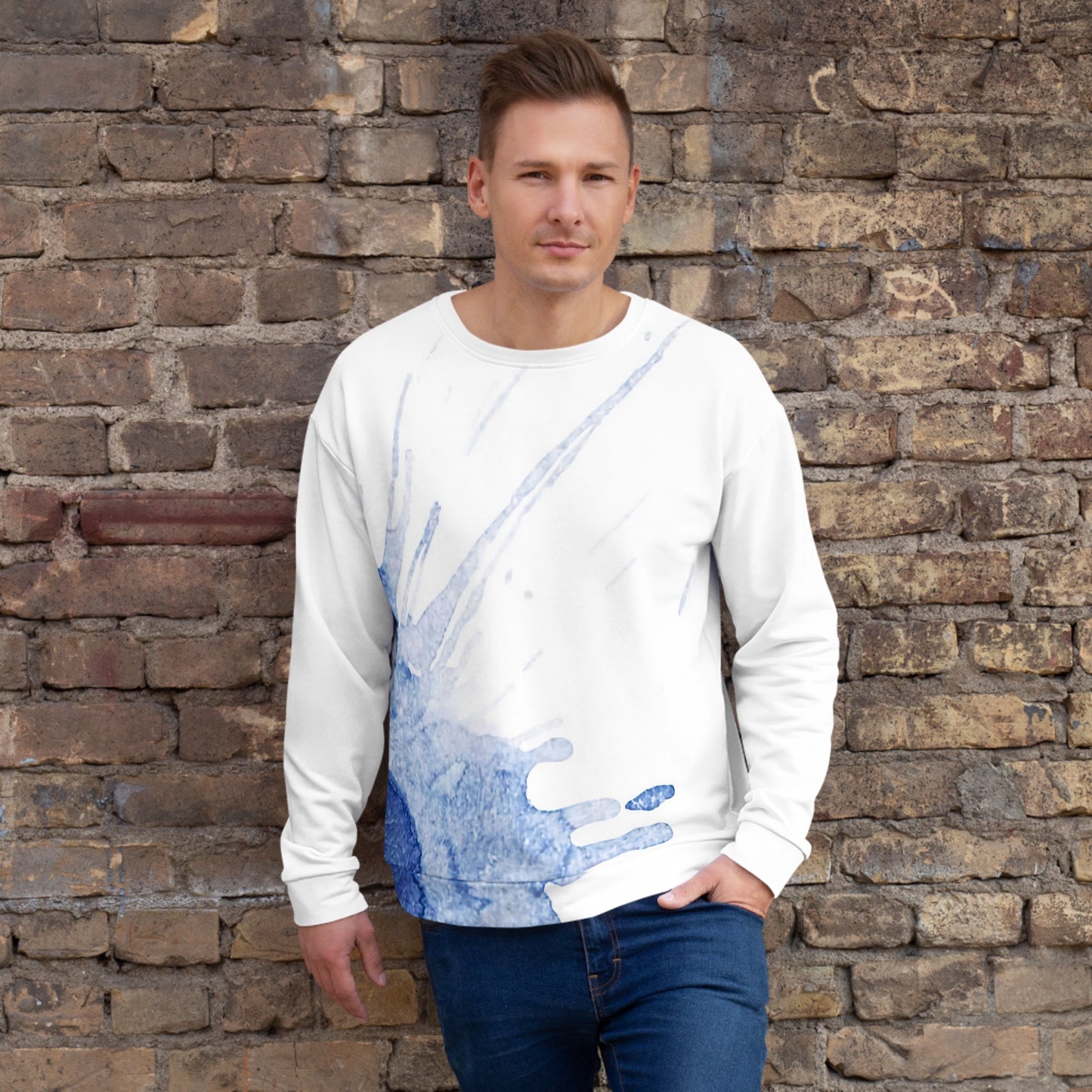 Watercolour Blue Splash - Unisex Sweatshirt - iSAW Company