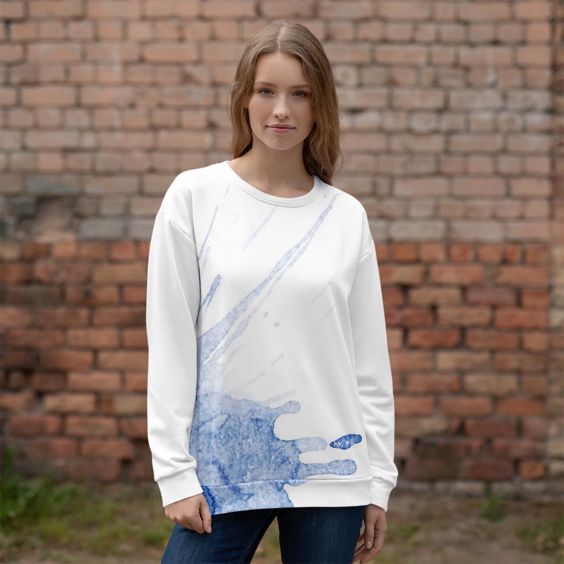 Watercolour Blue Splash - Unisex Sweatshirt - iSAW Company