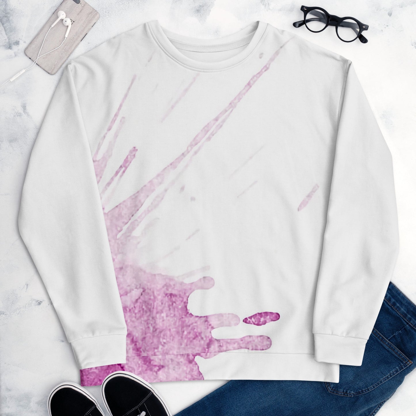 Watercolour Pink Splash - Unisex Sweatshirt - iSAW Company