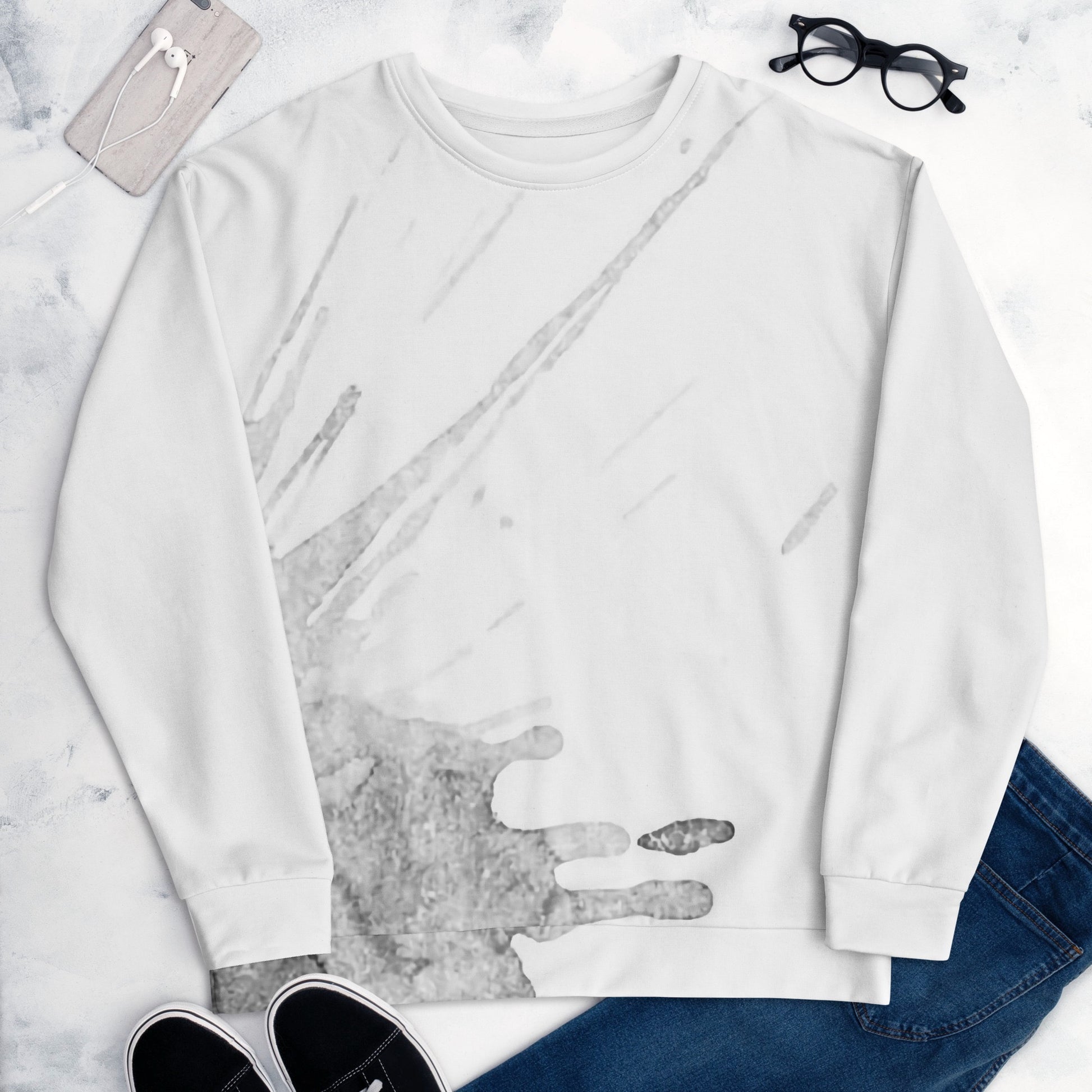 Watercolour Grey Splash - Unisex Sweatshirt - iSAW Company