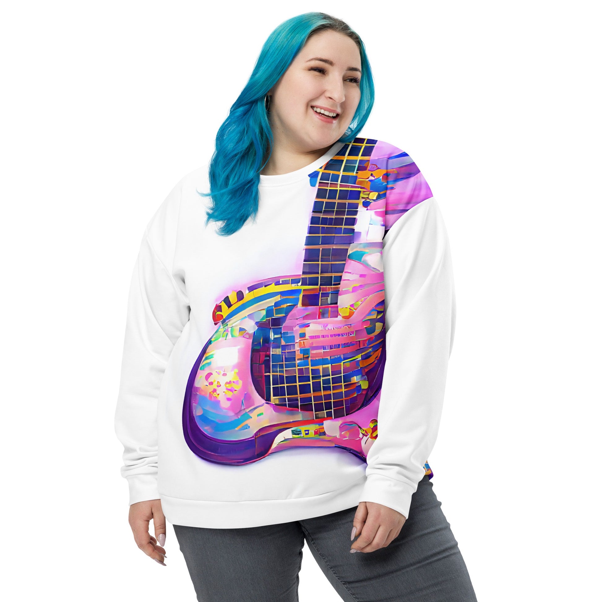 Hippie Guitar - Womens Sweatshirt - iSAW Company