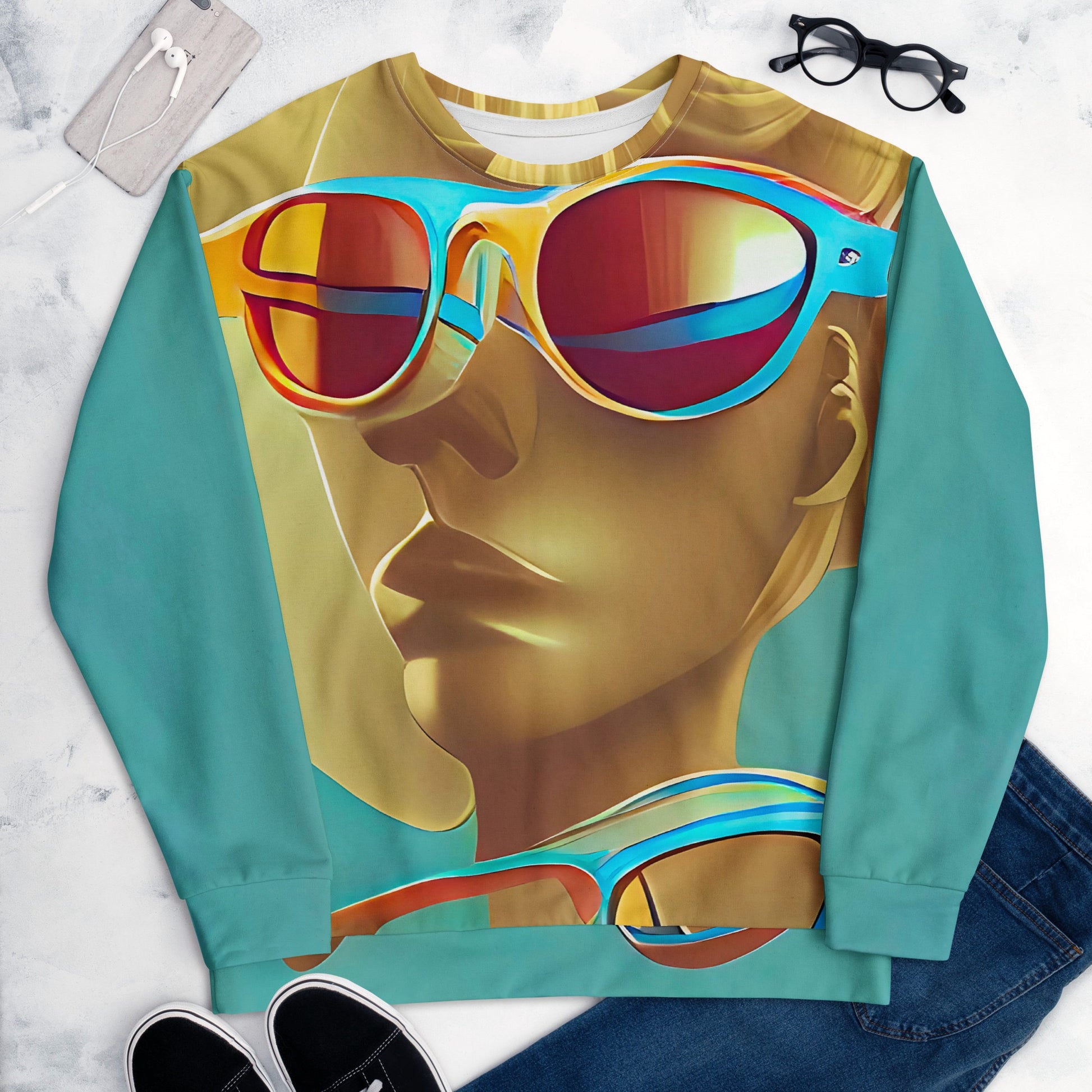 Retro Cool Blue - Womens Sweatshirt - iSAW Company