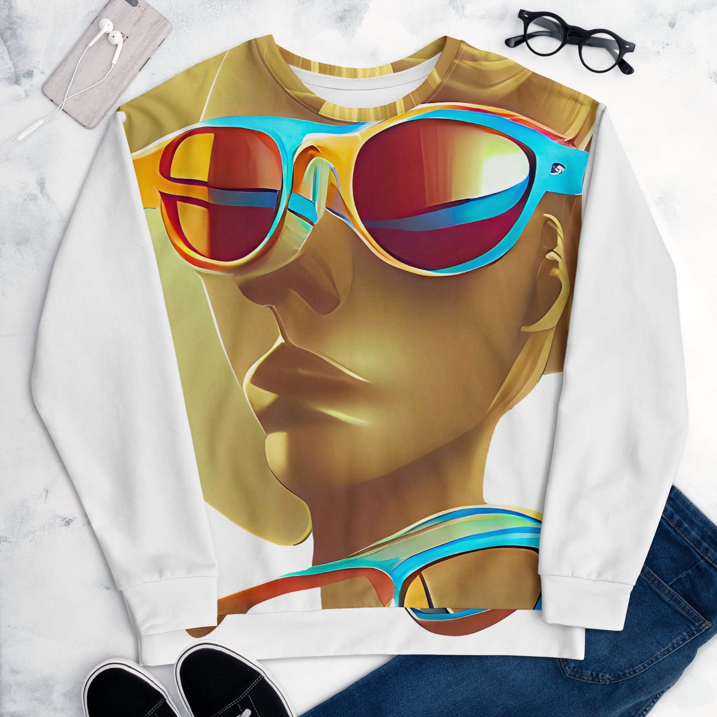 Retro Cool White - Womens Sweatshirt - iSAW Company