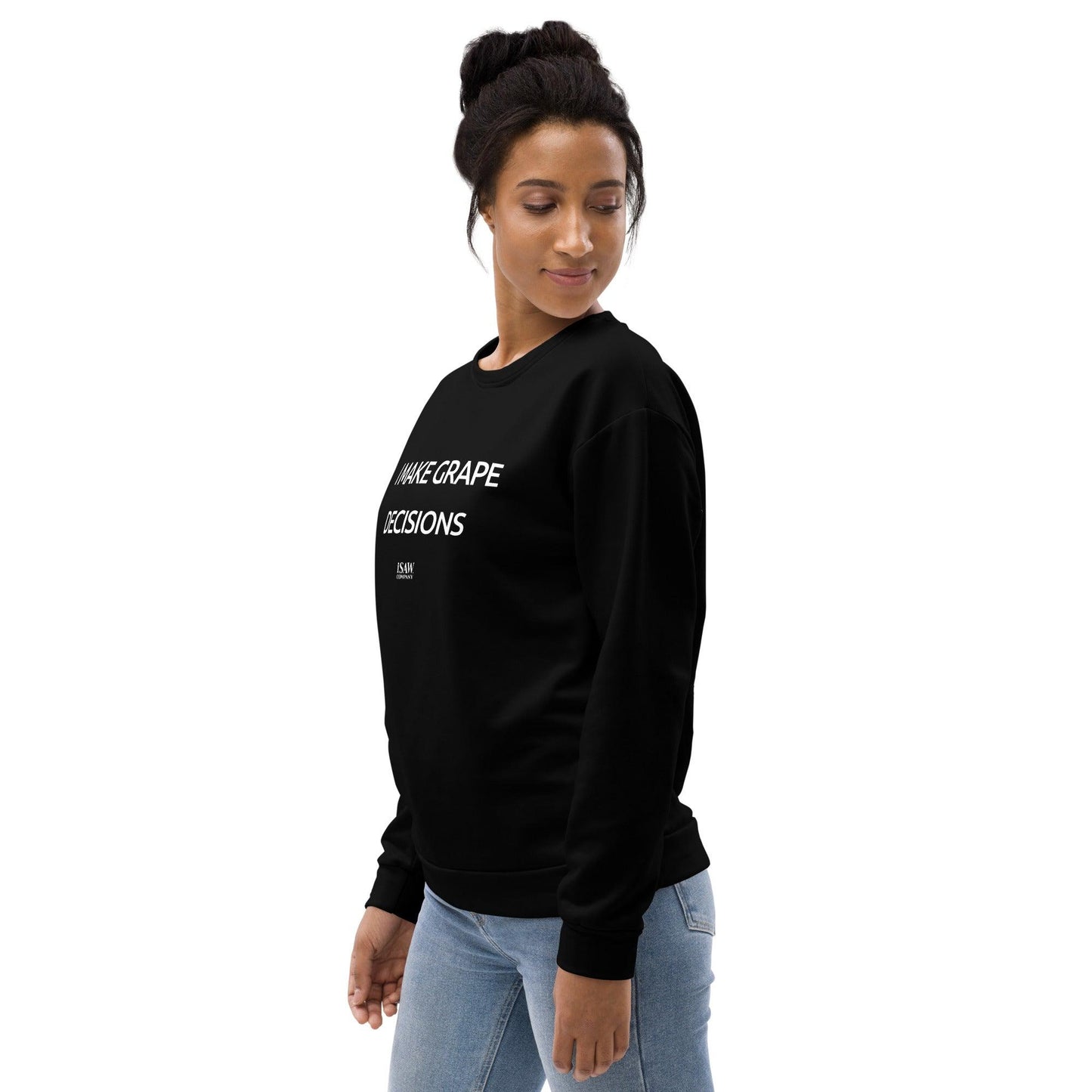 I Make Grape Decisions - Womens Black Sweatshirt