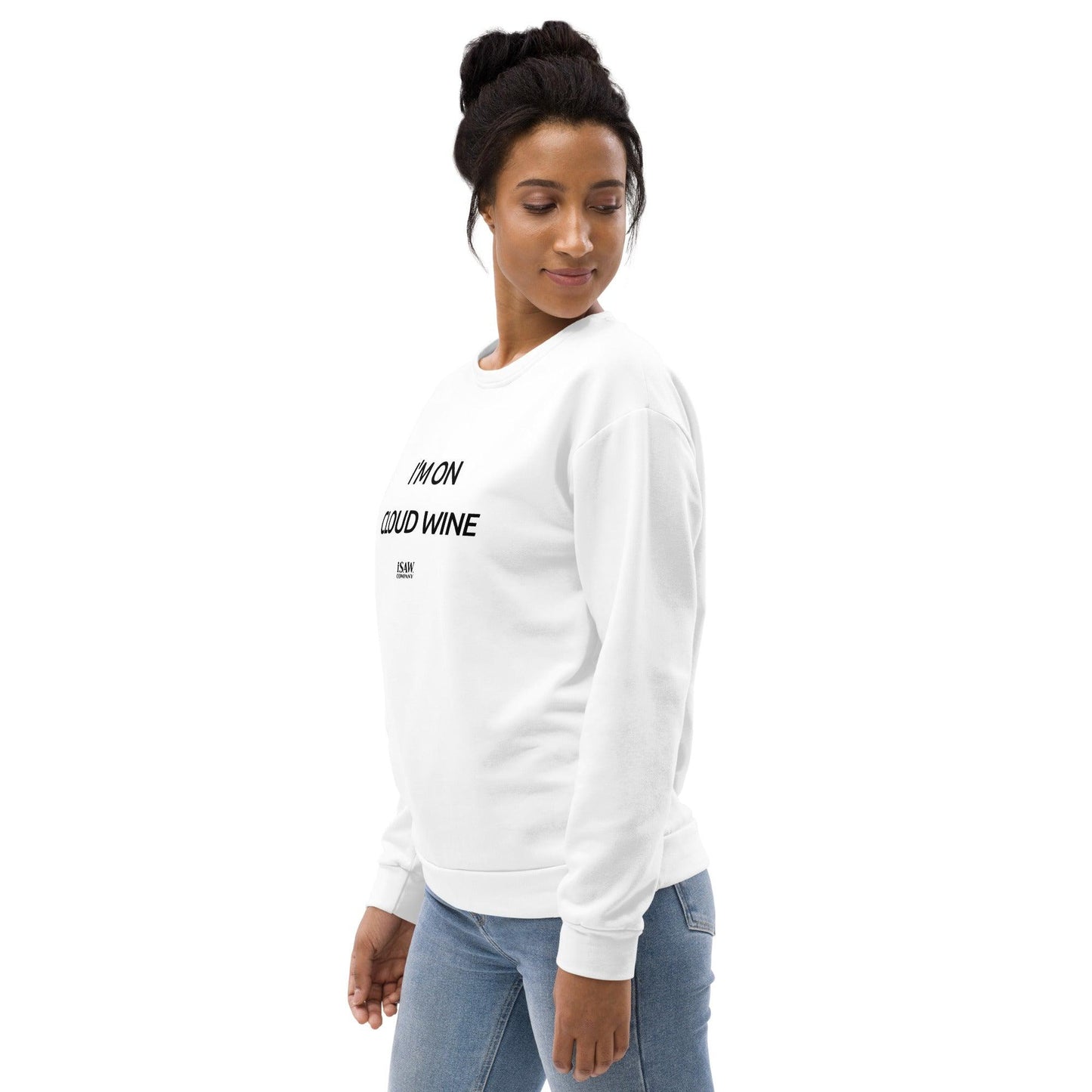 I'm On Cloud Wine - Womens White Sweatshirt