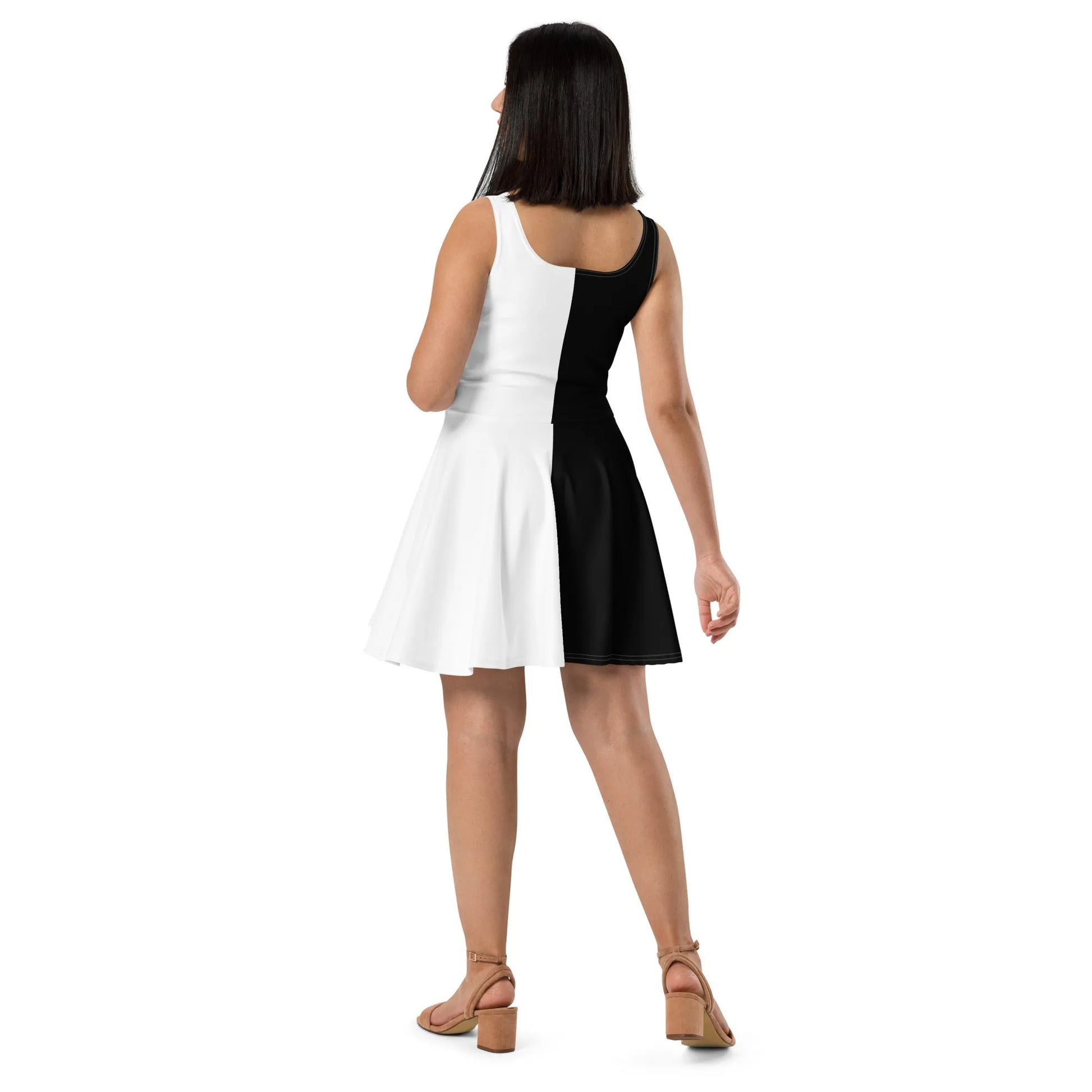 Half Black Half White - Womens Skater Dress - iSAW Company