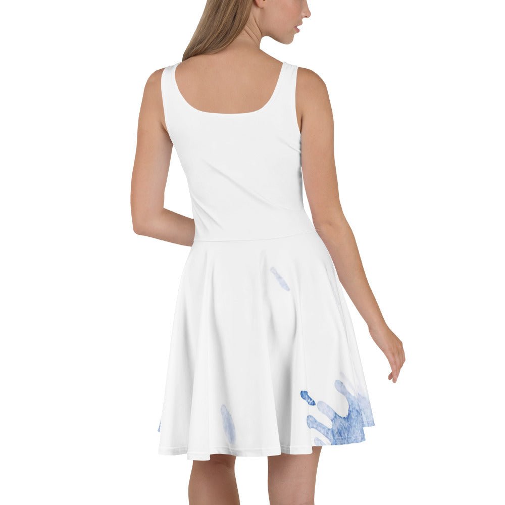 Watercolour Blue Splash - Womens Skater Dress - iSAW Company