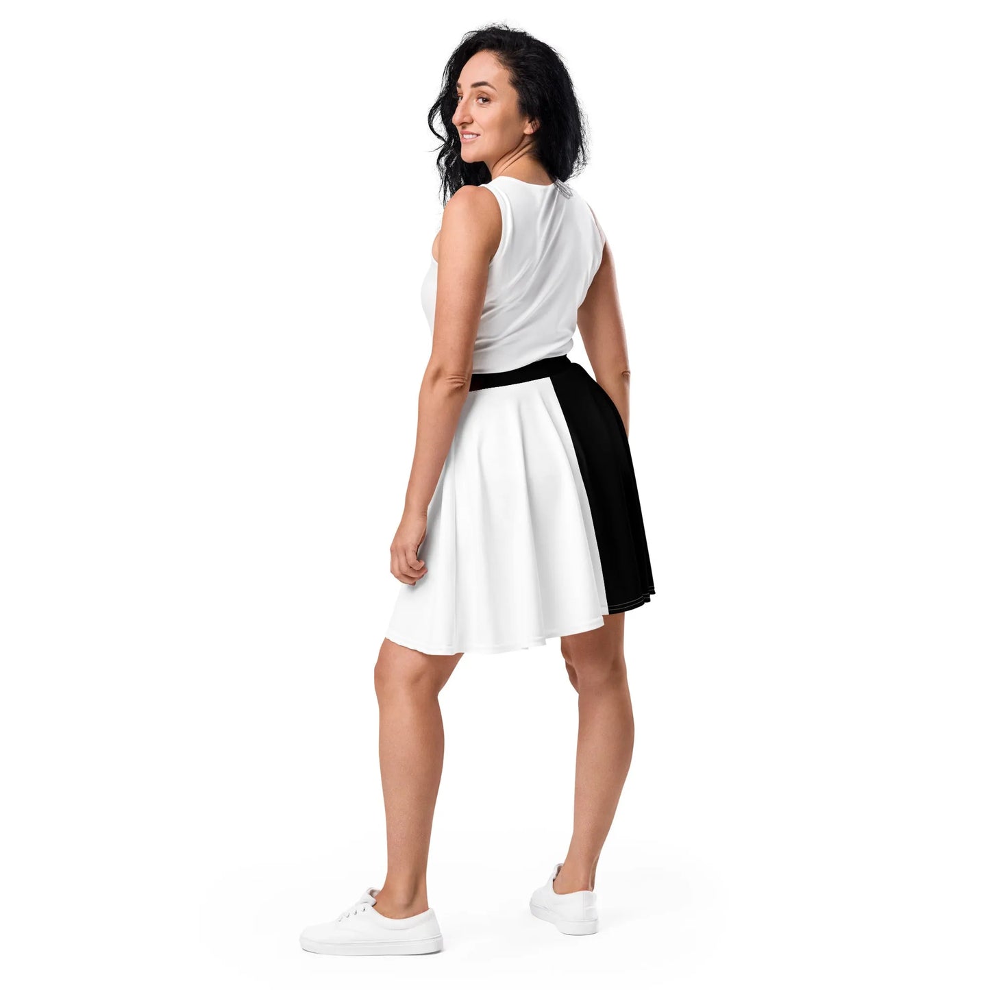 Half Black Half White - Womens Skater Skirt - iSAW Company