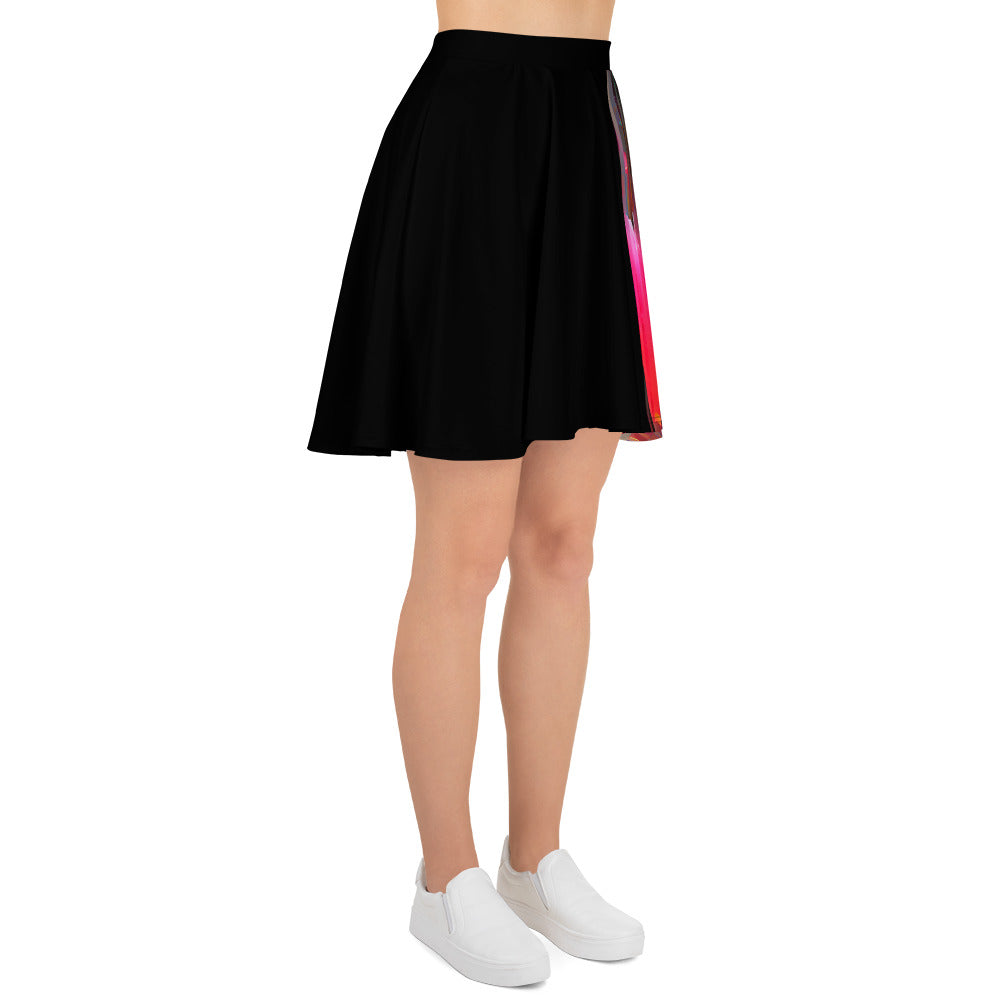 Half Black Half Báijiǔ - Womens Skater Skirt