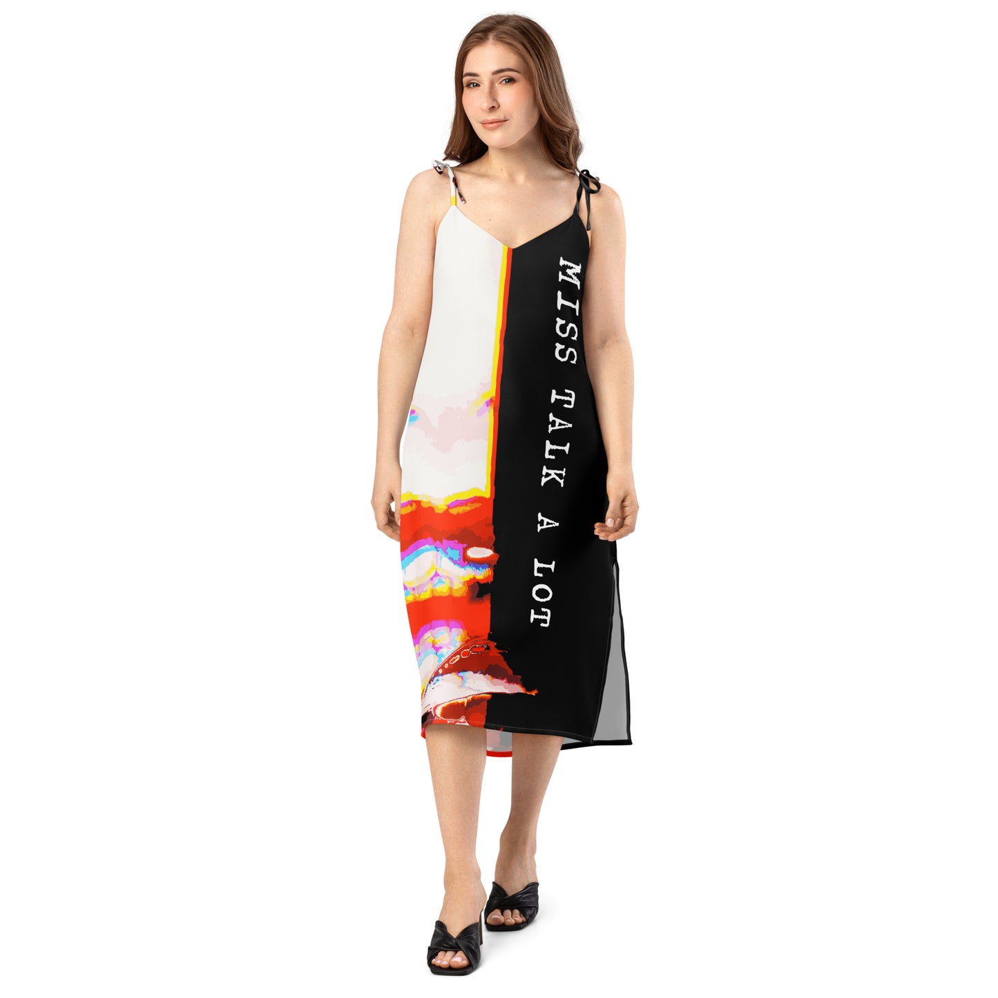 Miss Talk A Lot - Womens Tie - Strap Chiffon Slip Dress - iSAW Company