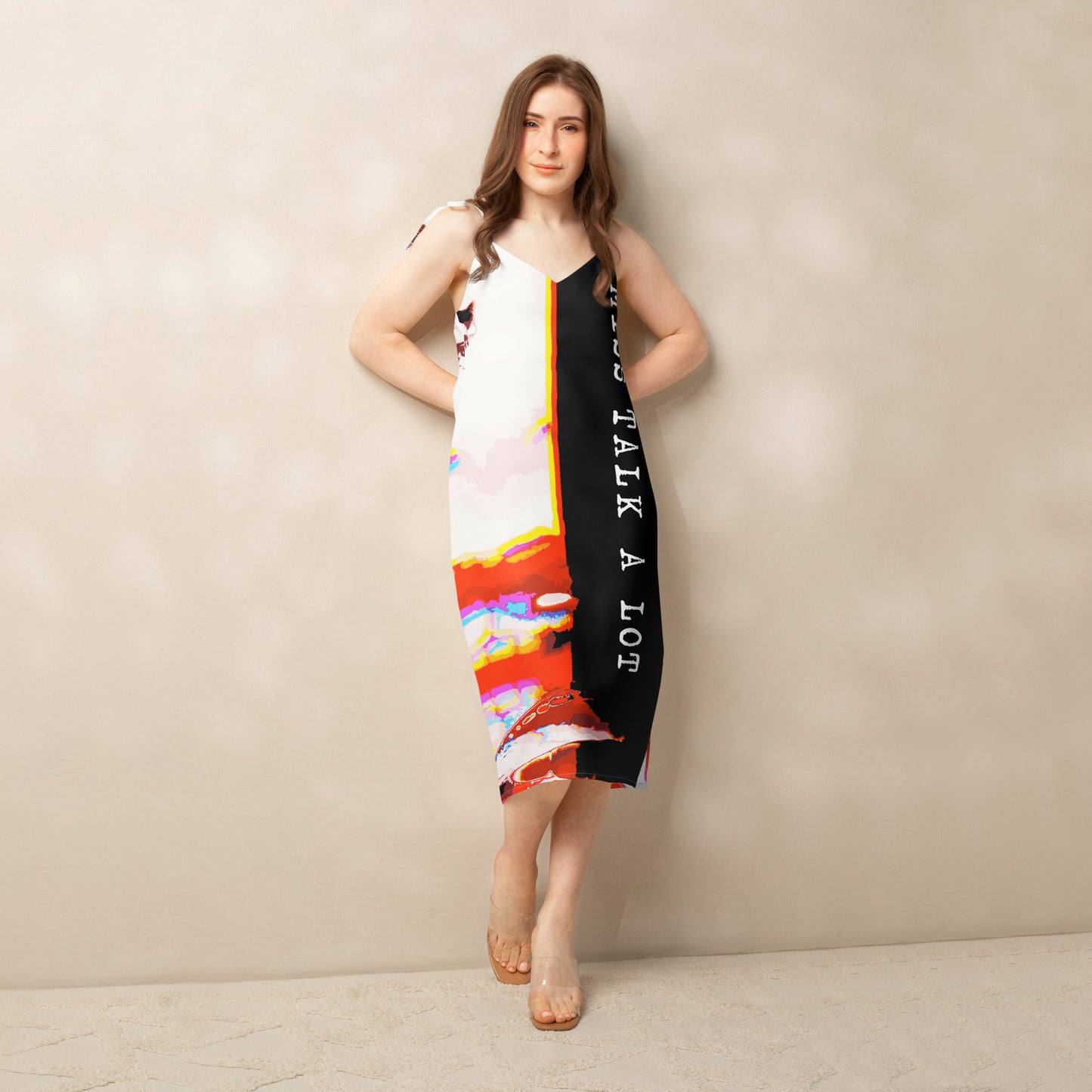 Miss Talk A Lot - Womens Tie - Strap Chiffon Slip Dress - iSAW Company