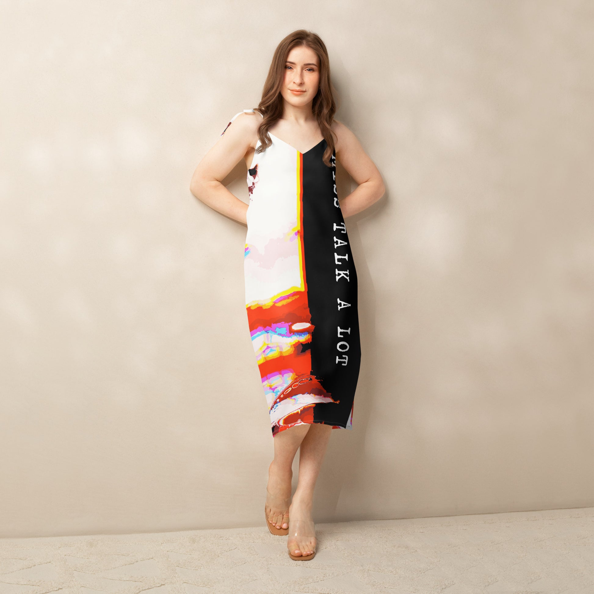 Miss Talk A Lot - Womens Tie - Strap Chiffon Slip Dress - iSAW Company