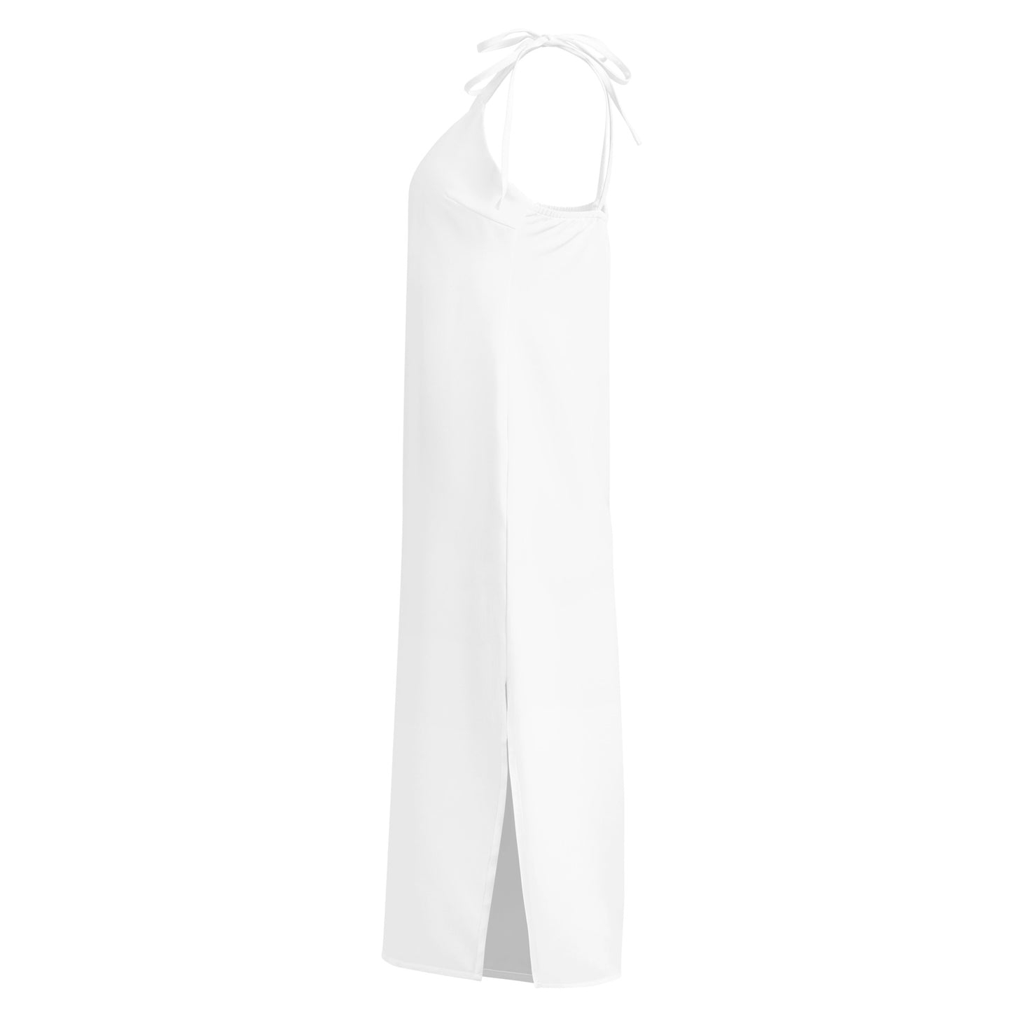 iSAW Womens White Tie - Strap Chiffon Slip Dress - iSAW Company