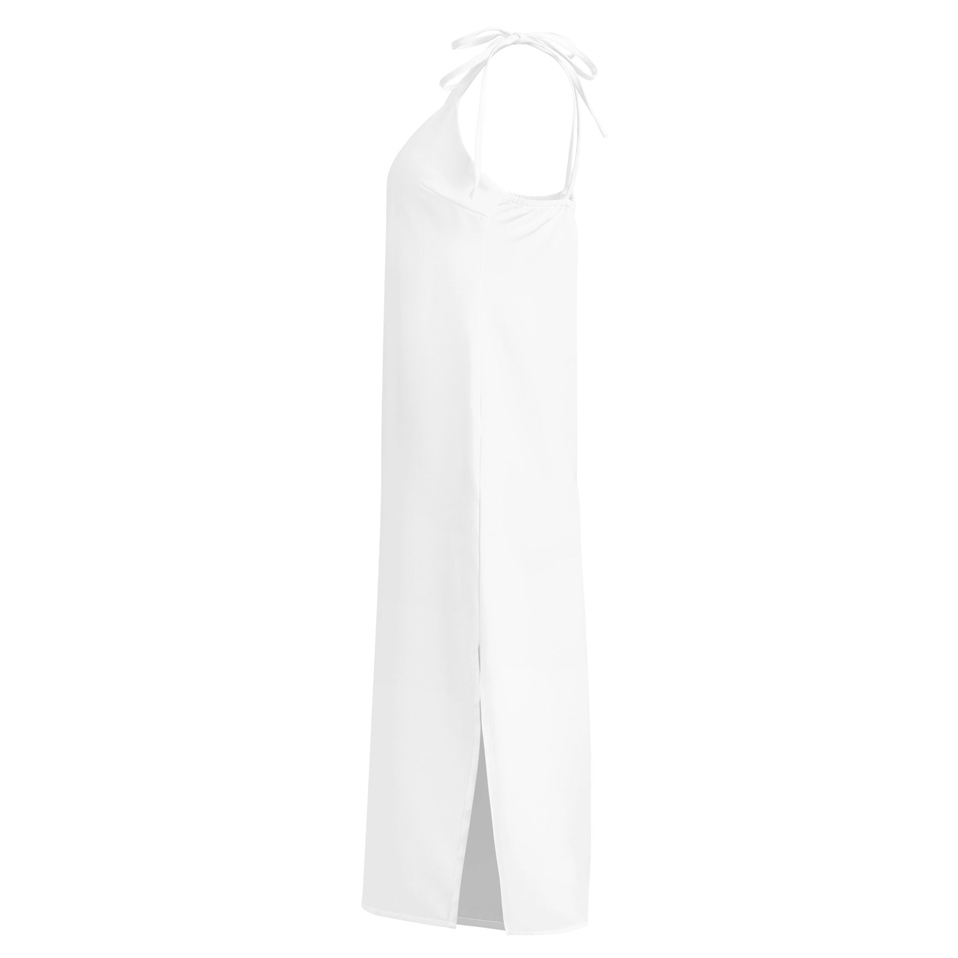 iSAW Womens White Tie - Strap Chiffon Slip Dress - iSAW Company