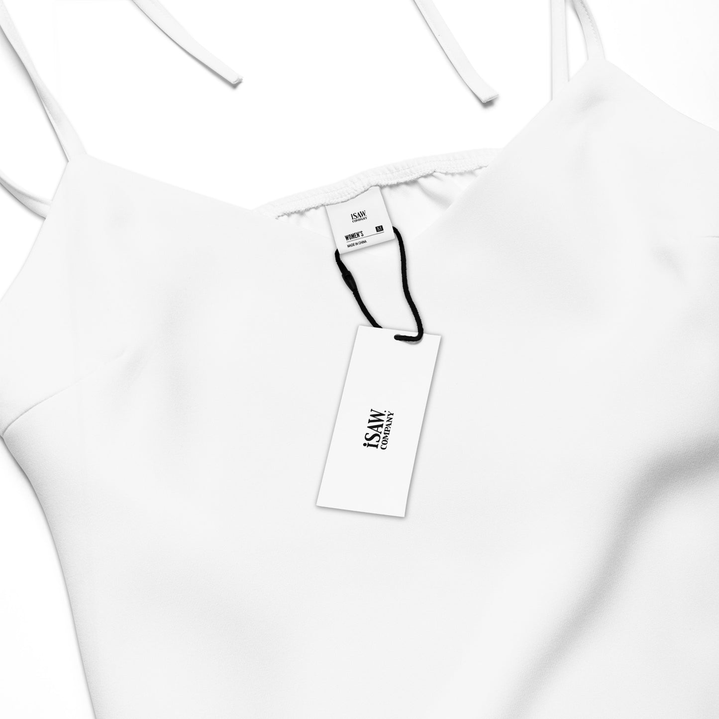 iSAW Womens White Tie - Strap Chiffon Slip Dress - iSAW Company