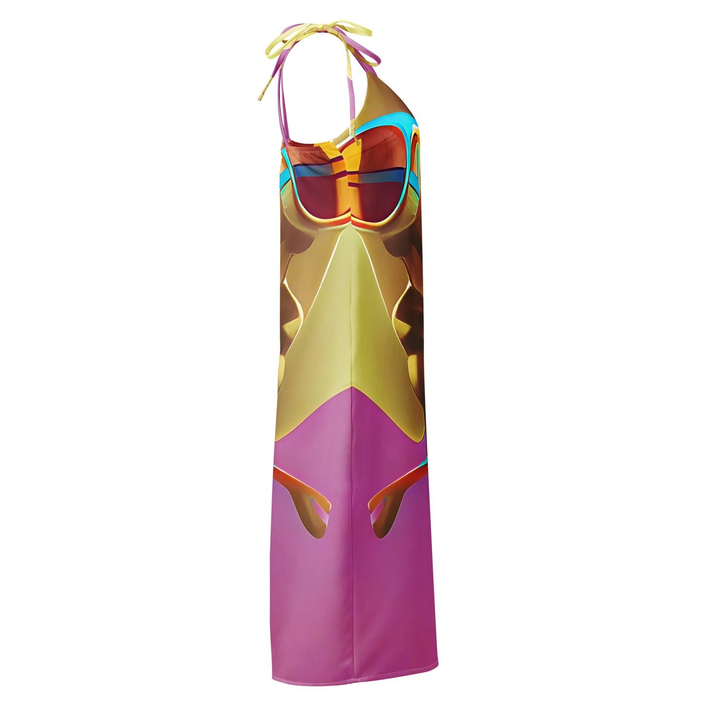 Retro Cool Pink - Womens Tie - Strap Chiffon Slip Dress - iSAW Company