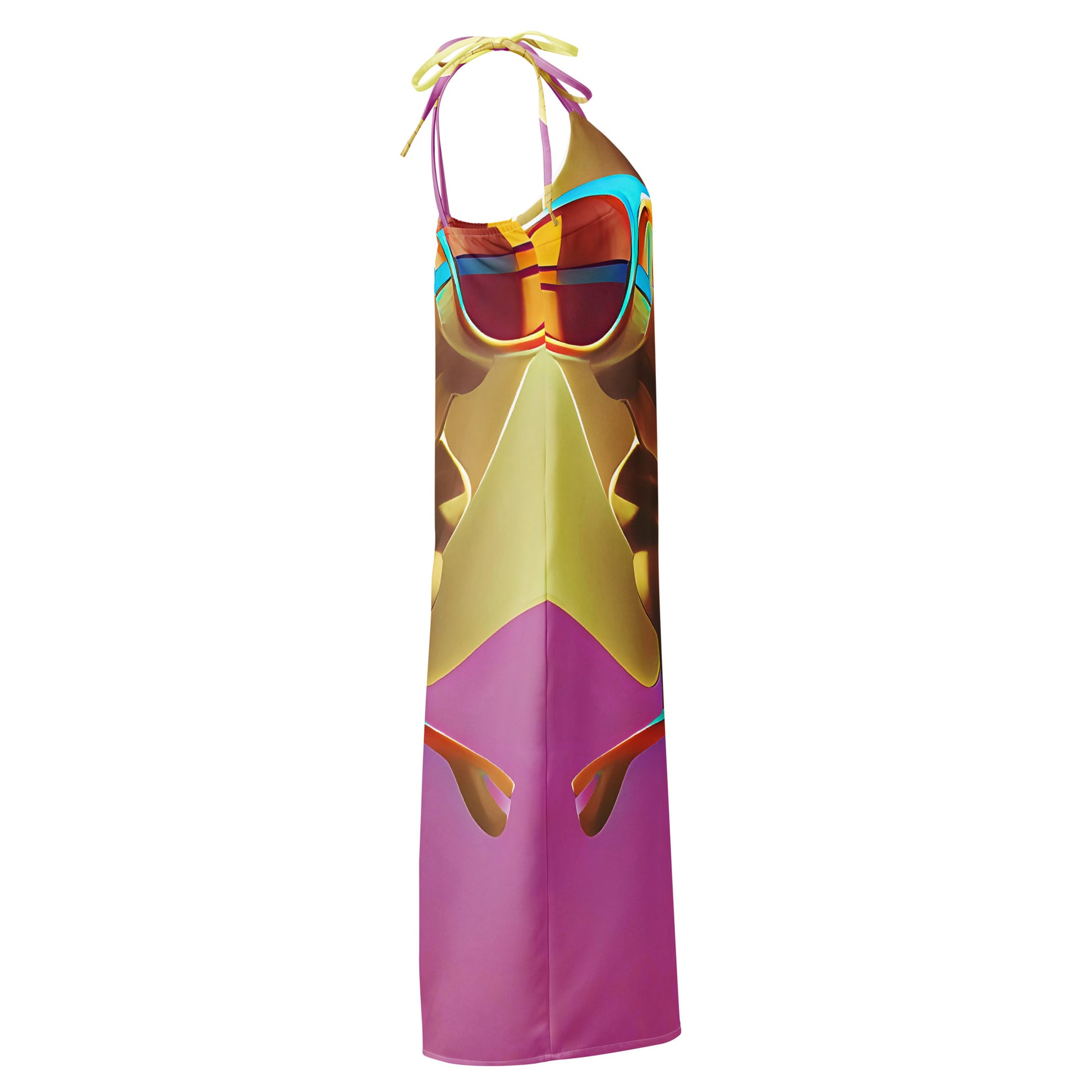 Retro Cool Pink - Womens Tie - Strap Chiffon Slip Dress - iSAW Company