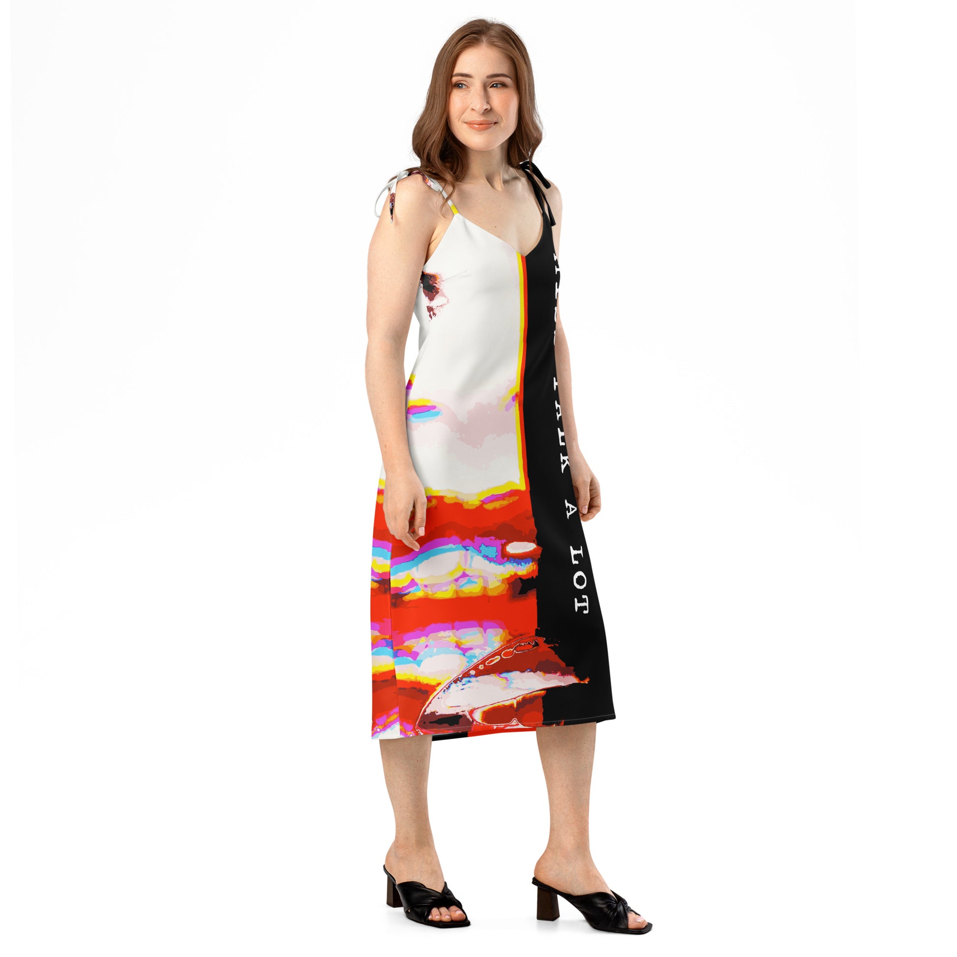 Miss Talk A Lot - Womens Tie - Strap Chiffon Slip Dress - iSAW Company