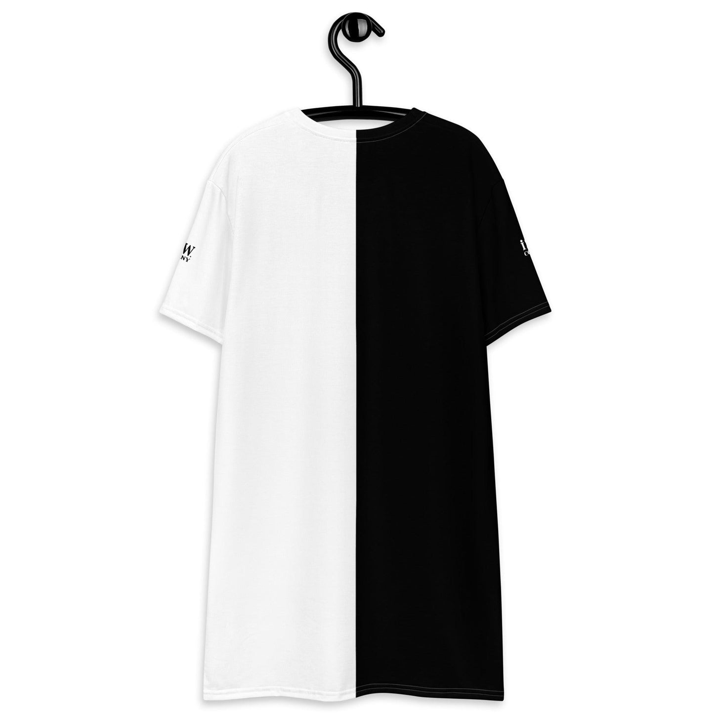 Half Black Half White - Womens T-Shirt Dress - iSAW Company