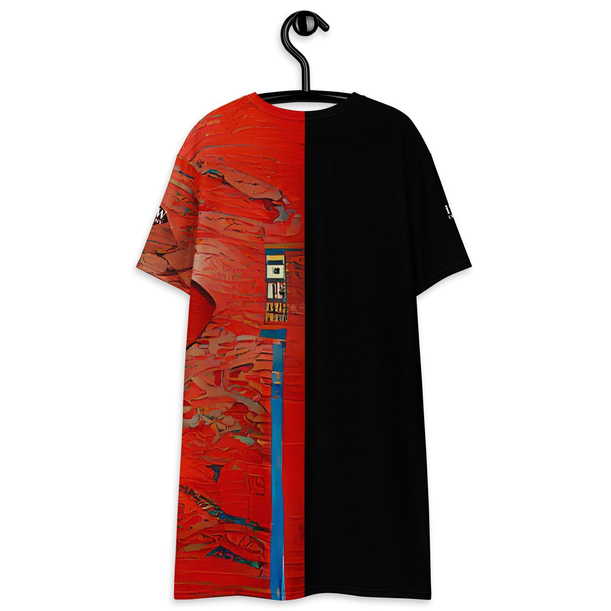 Half Black Half Hónghǎi - Womens T-Shirt Dress - iSAW Company