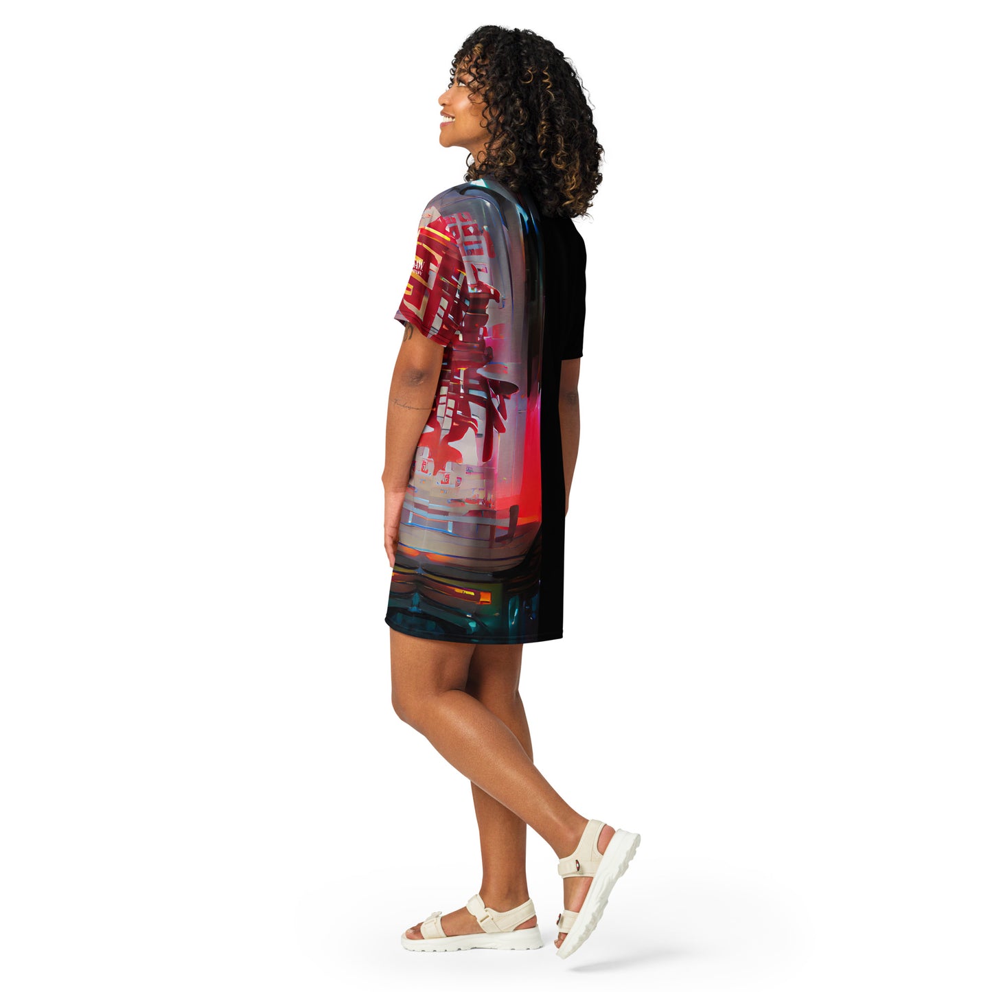 Half Black Half Báijiǔ - Womens T-Shirt Dress - iSAW Company