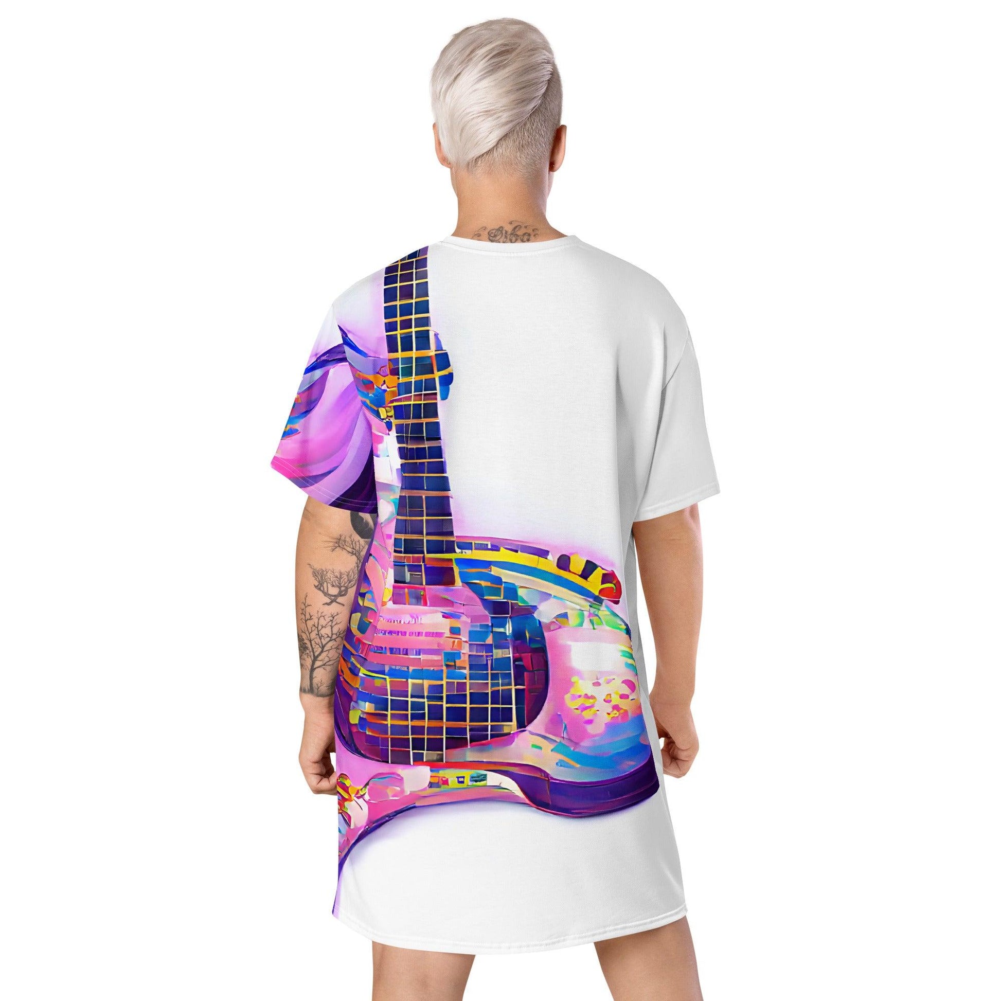 Hippie Guitar - Womens T-Shirt Dress - iSAW Company