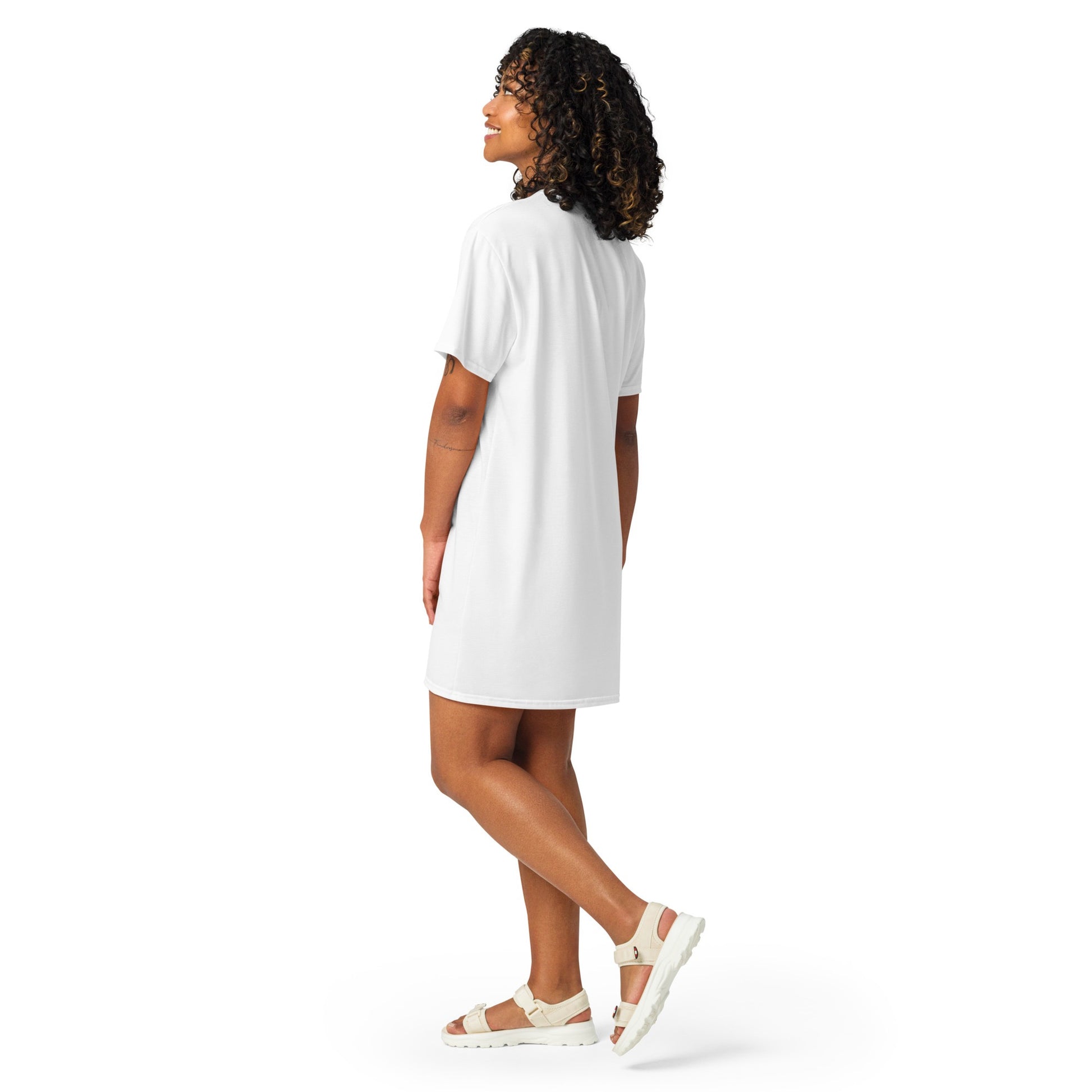 iSAW Womens White T-Shirt Dress - iSAW Company