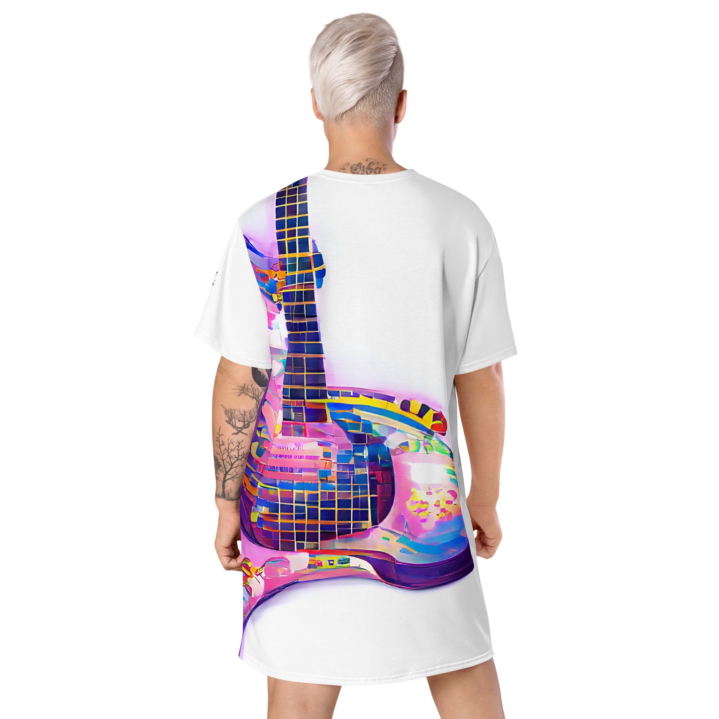 Hippie Guitar - Womens T-Shirt Dress - iSAW Company