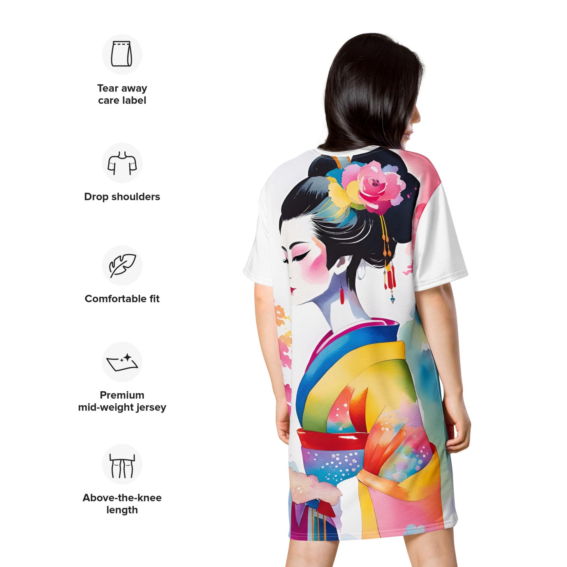 Geisha Girl - Womens T-Shirt Dress - iSAW Company