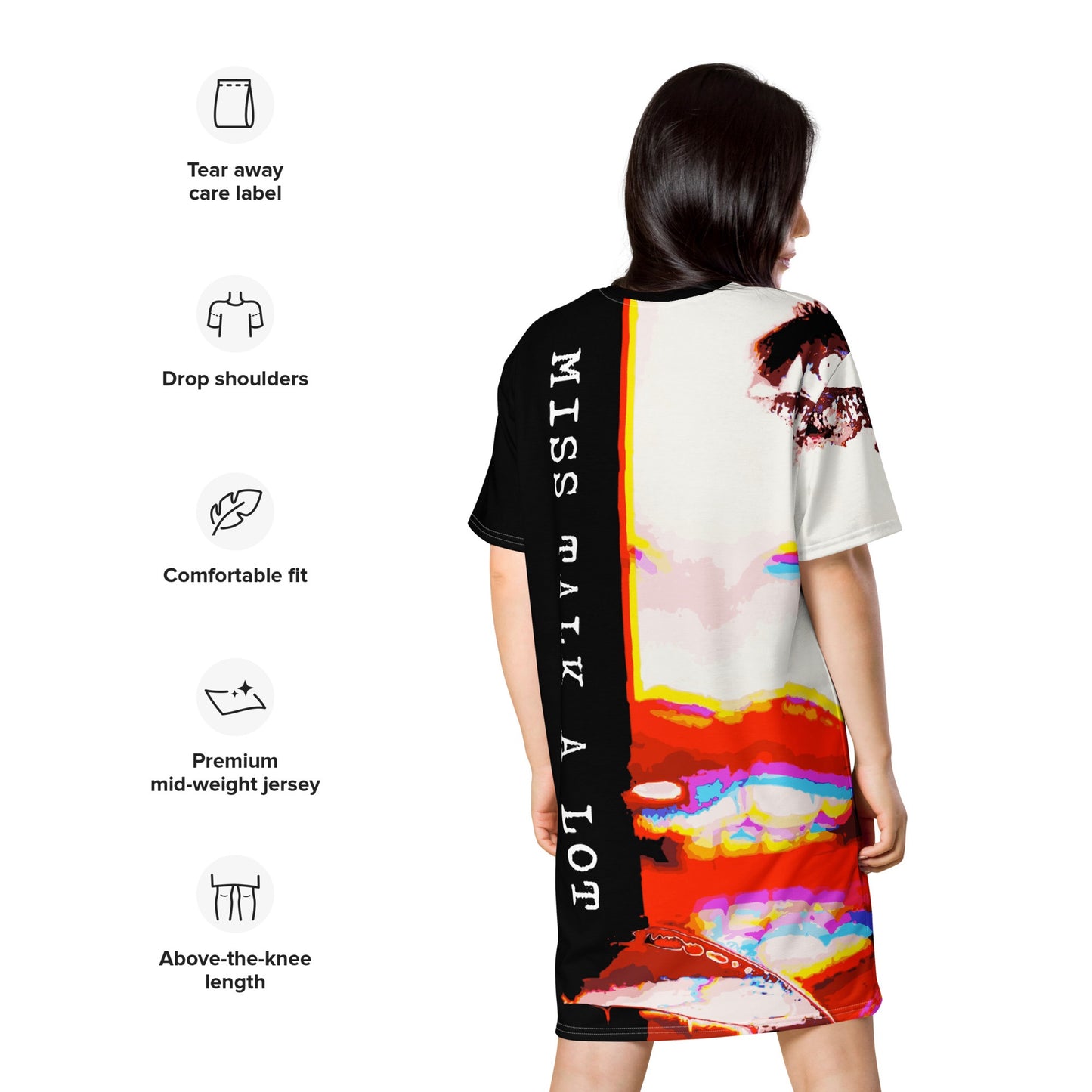 Miss Talk A Lot - Womens T-Shirt Dress - iSAW Company